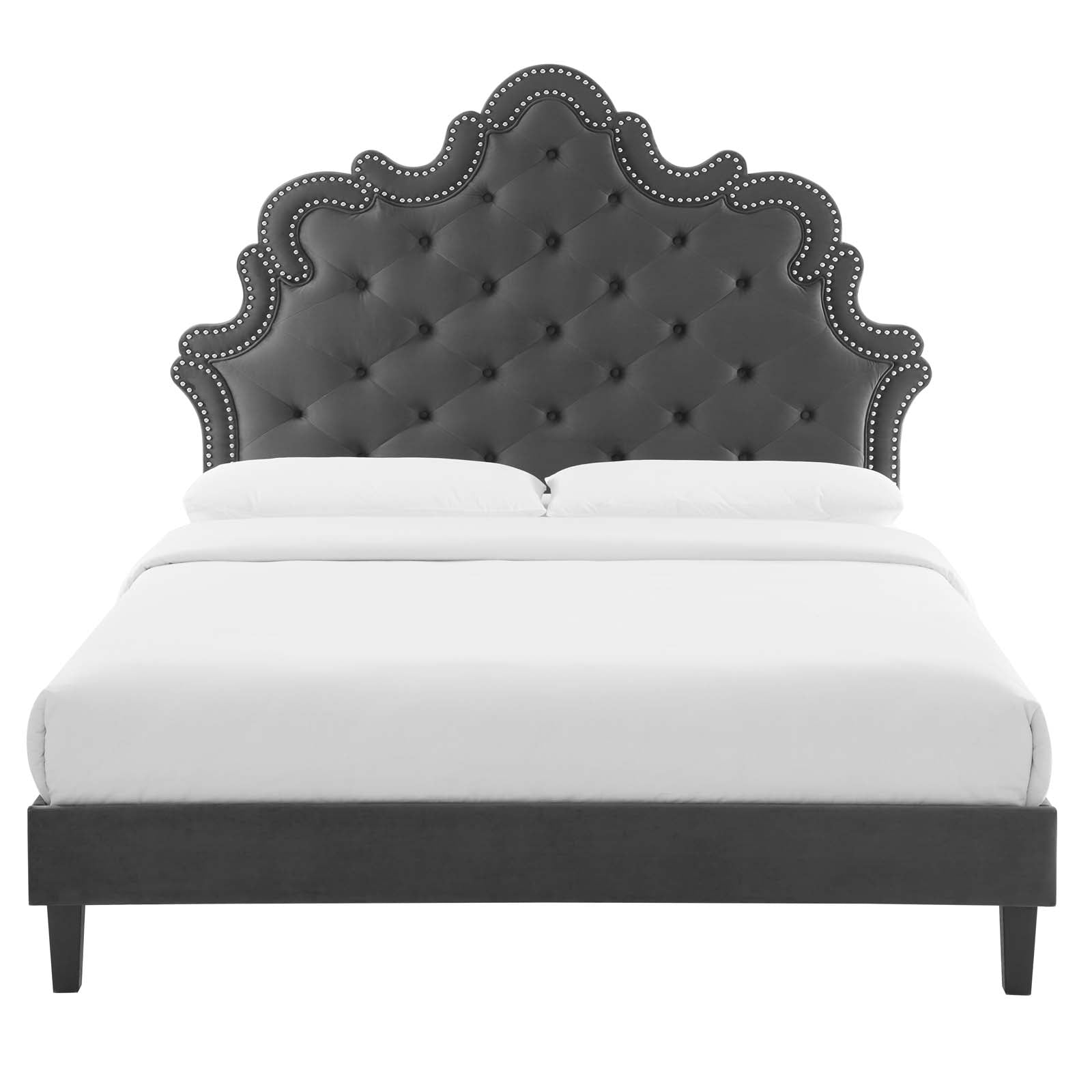 Sasha Button-Tufted Performance Velvet Queen Bed By Modway - MOD-6827 | Beds | Modishstore - 7