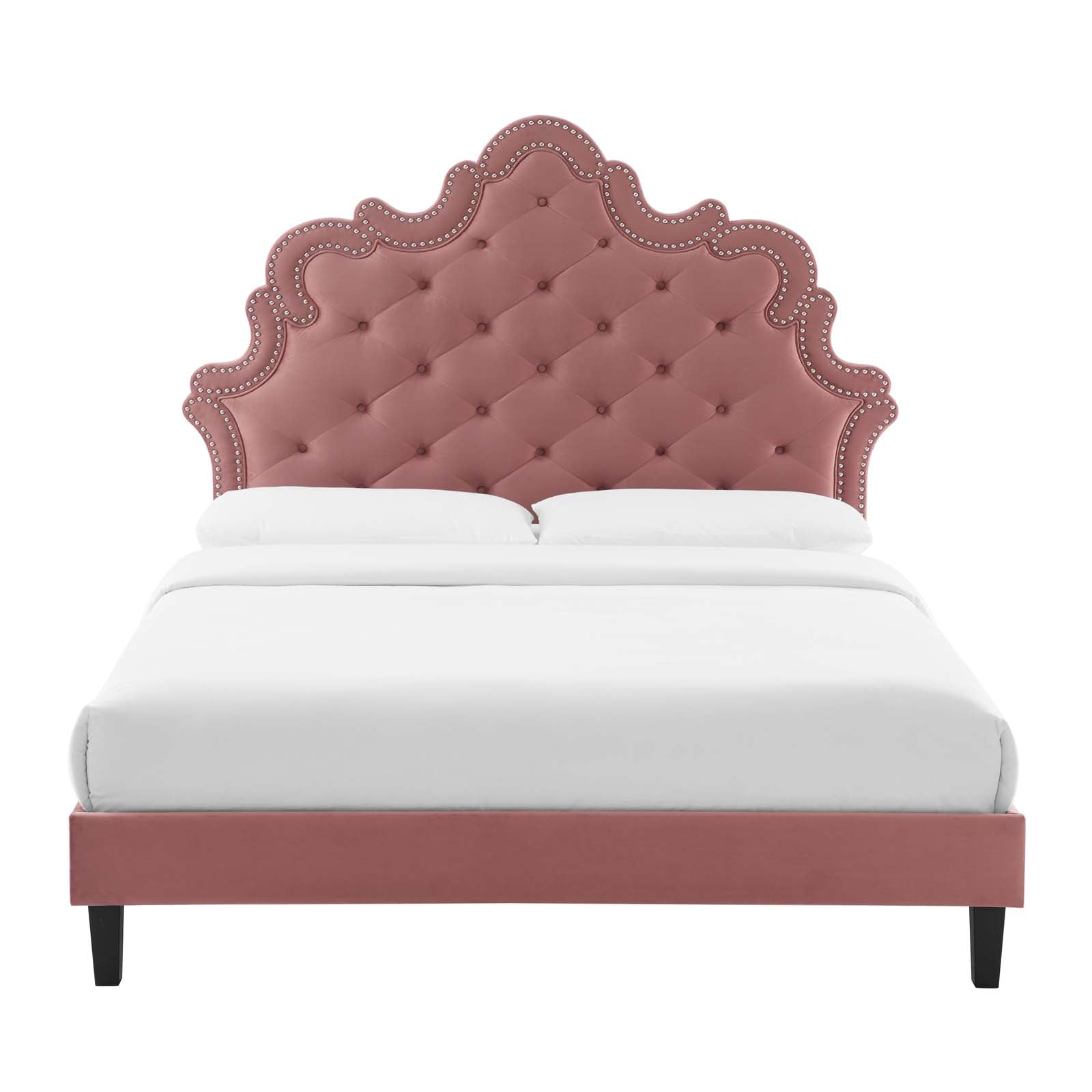 Sasha Button-Tufted Performance Velvet Queen Bed By Modway - MOD-6827 | Beds | Modishstore - 18