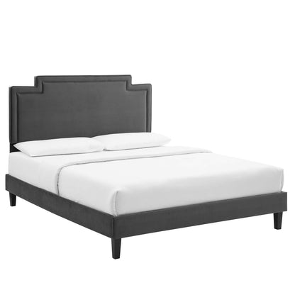 Liva Performance Velvet Queen Bed By Modway - MOD-6831 | Beds | Modishstore - 2