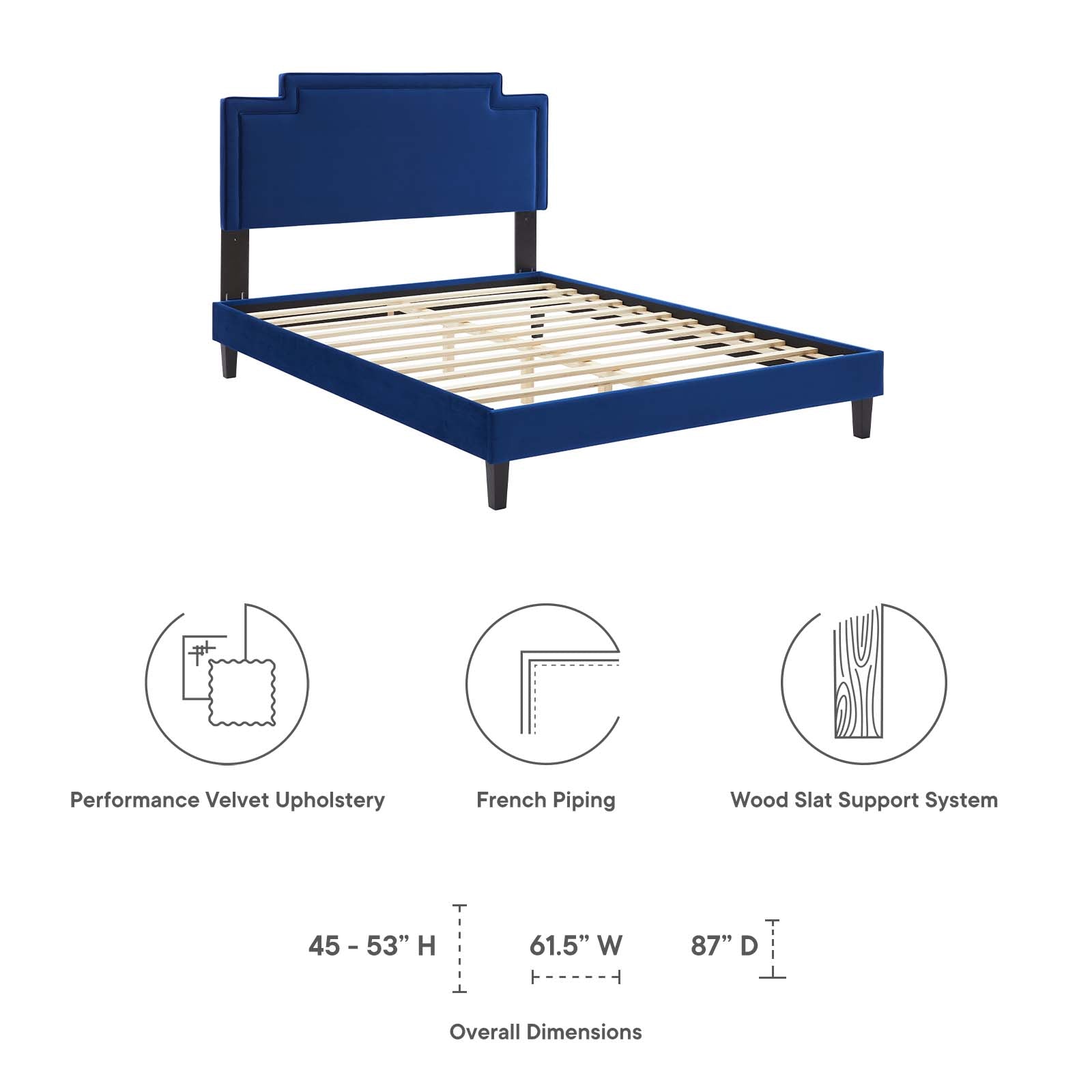 Liva Performance Velvet Queen Bed By Modway - MOD-6831 | Beds | Modishstore - 32