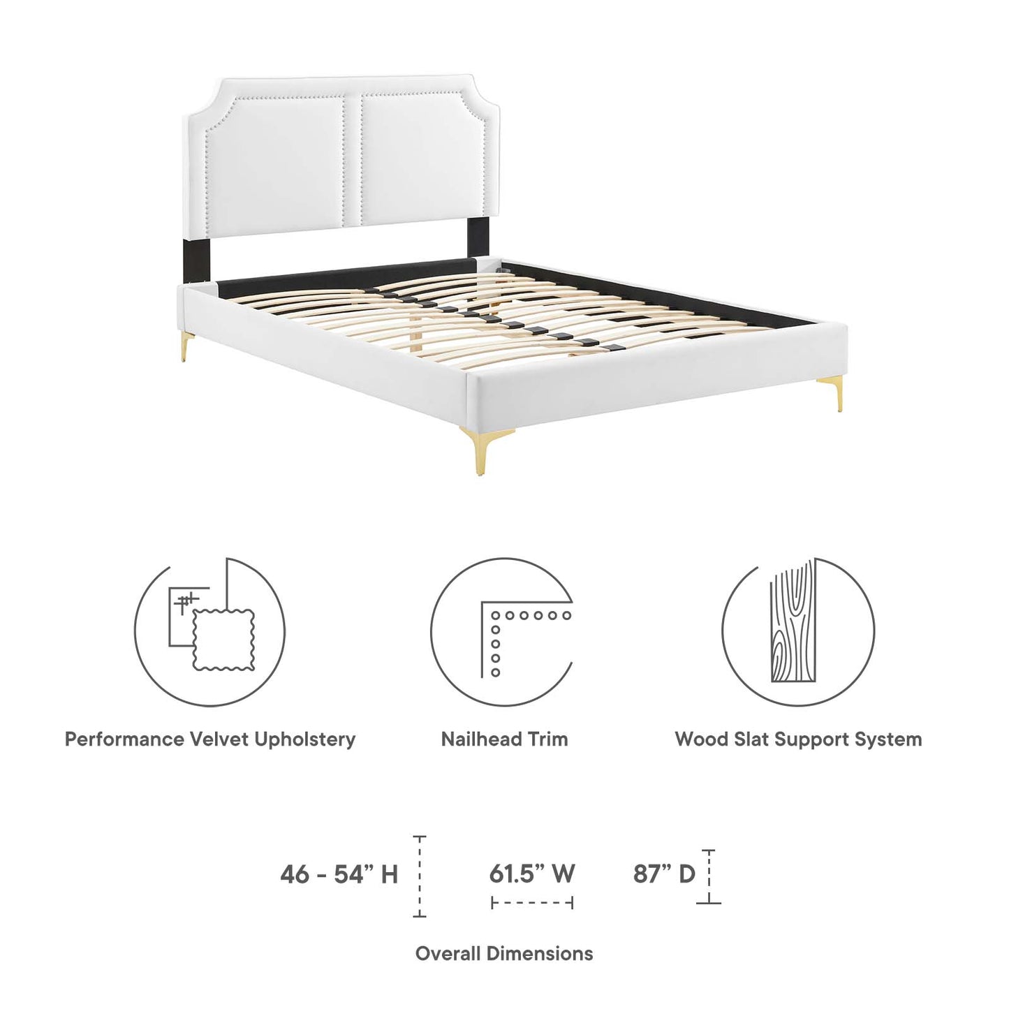 Novi Performance Velvet King Bed By Modway - MOD-6833 | Beds | Modishstore - 43