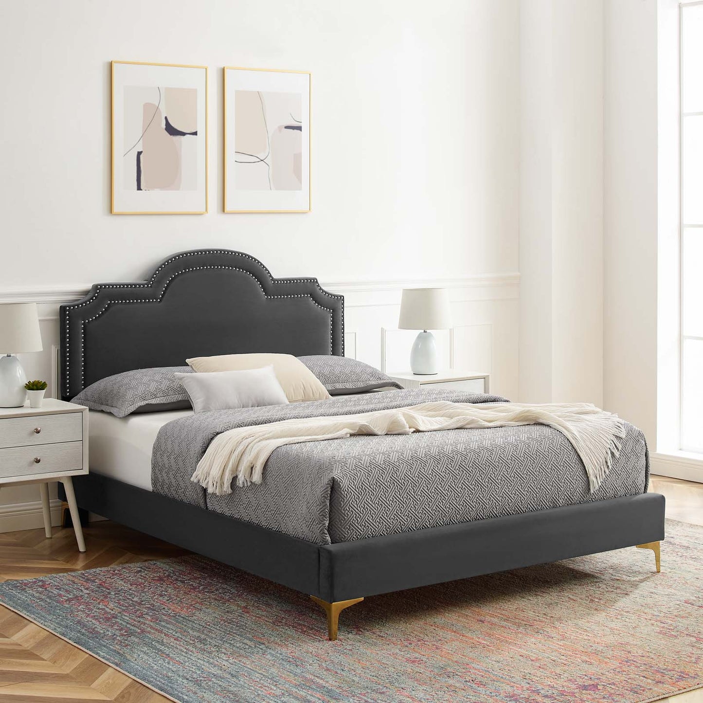 Aviana Performance Velvet King Bed By Modway - MOD-6834 | Beds | Modishstore - 1