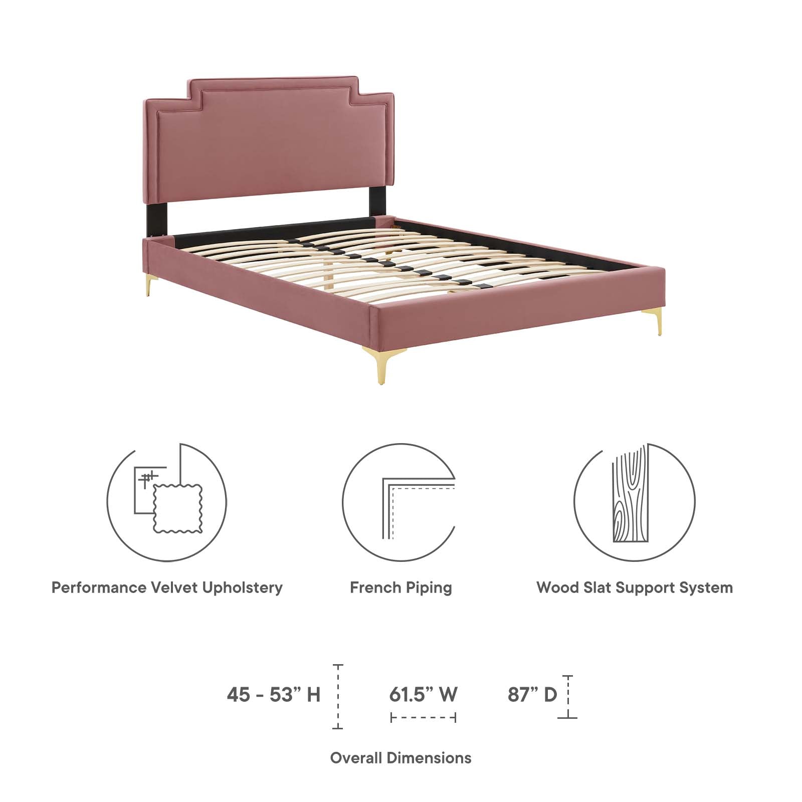 Liva Performance Velvet King Bed By Modway - MOD-6836 | Beds | Modishstore - 21