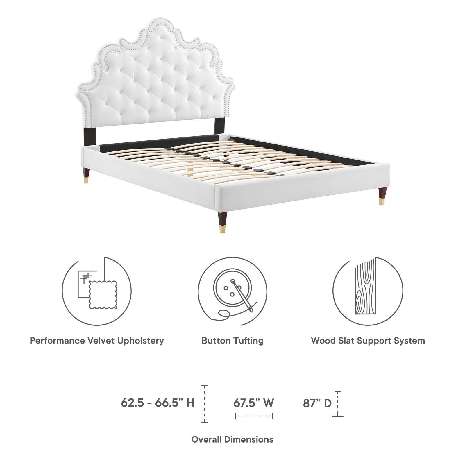 Sasha Button-Tufted Performance Velvet King Bed By Modway - MOD-6837 | Beds | Modishstore - 43