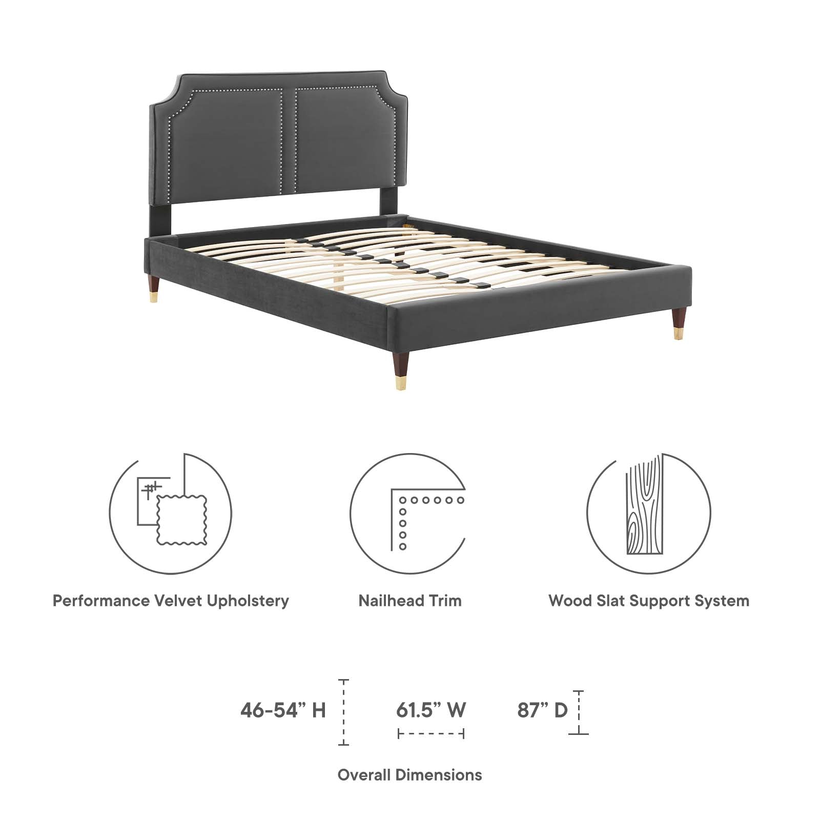 Novi Performance Velvet King Bed By Modway - MOD-6838 | Beds | Modishstore - 10