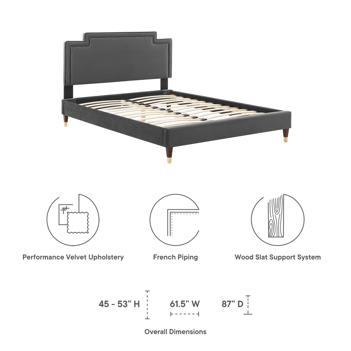 Liva Performance Velvet King Bed By Modway - MOD-6841 | Beds | Modishstore - 10