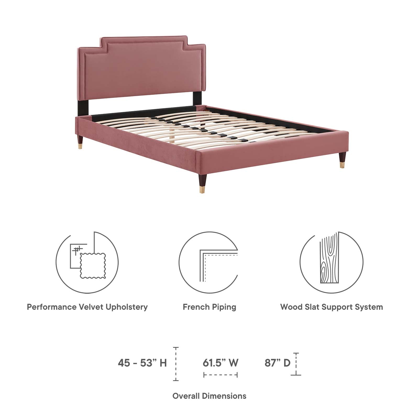 Liva Performance Velvet King Bed By Modway - MOD-6841 | Beds | Modishstore - 21