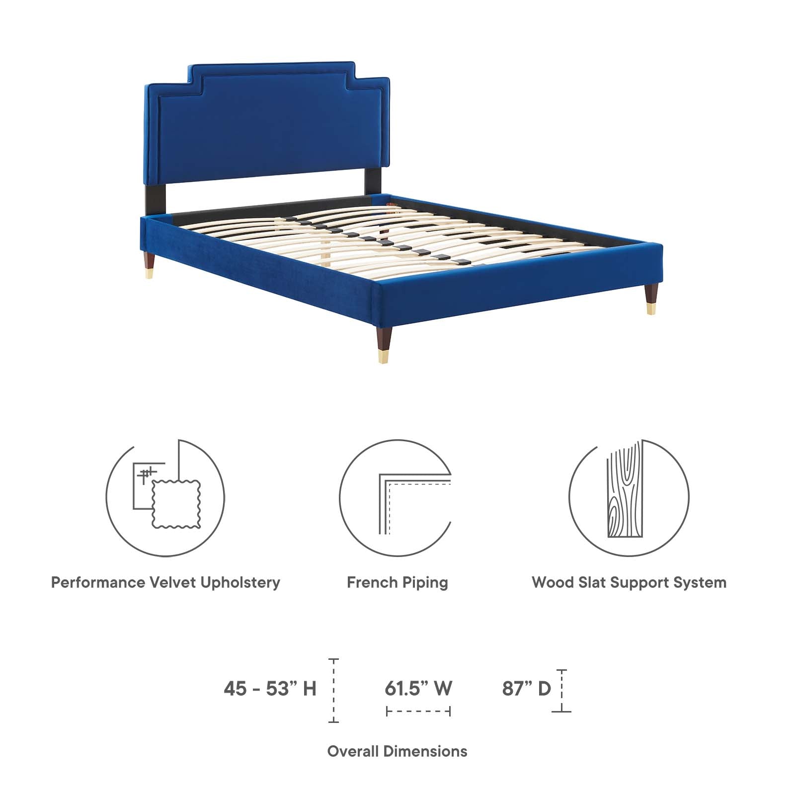 Liva Performance Velvet King Bed By Modway - MOD-6841 | Beds | Modishstore - 32