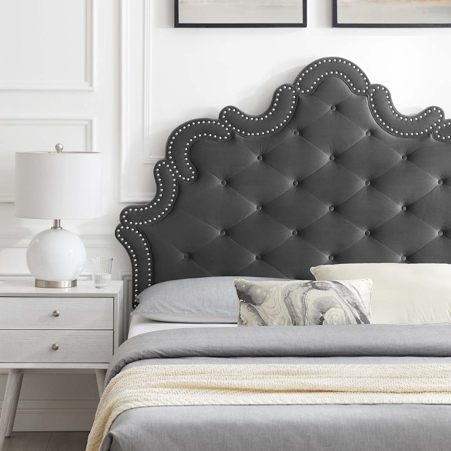 Sasha Button-Tufted Performance Velvet King Bed By Modway - MOD-6842 | Beds | Modishstore - 3