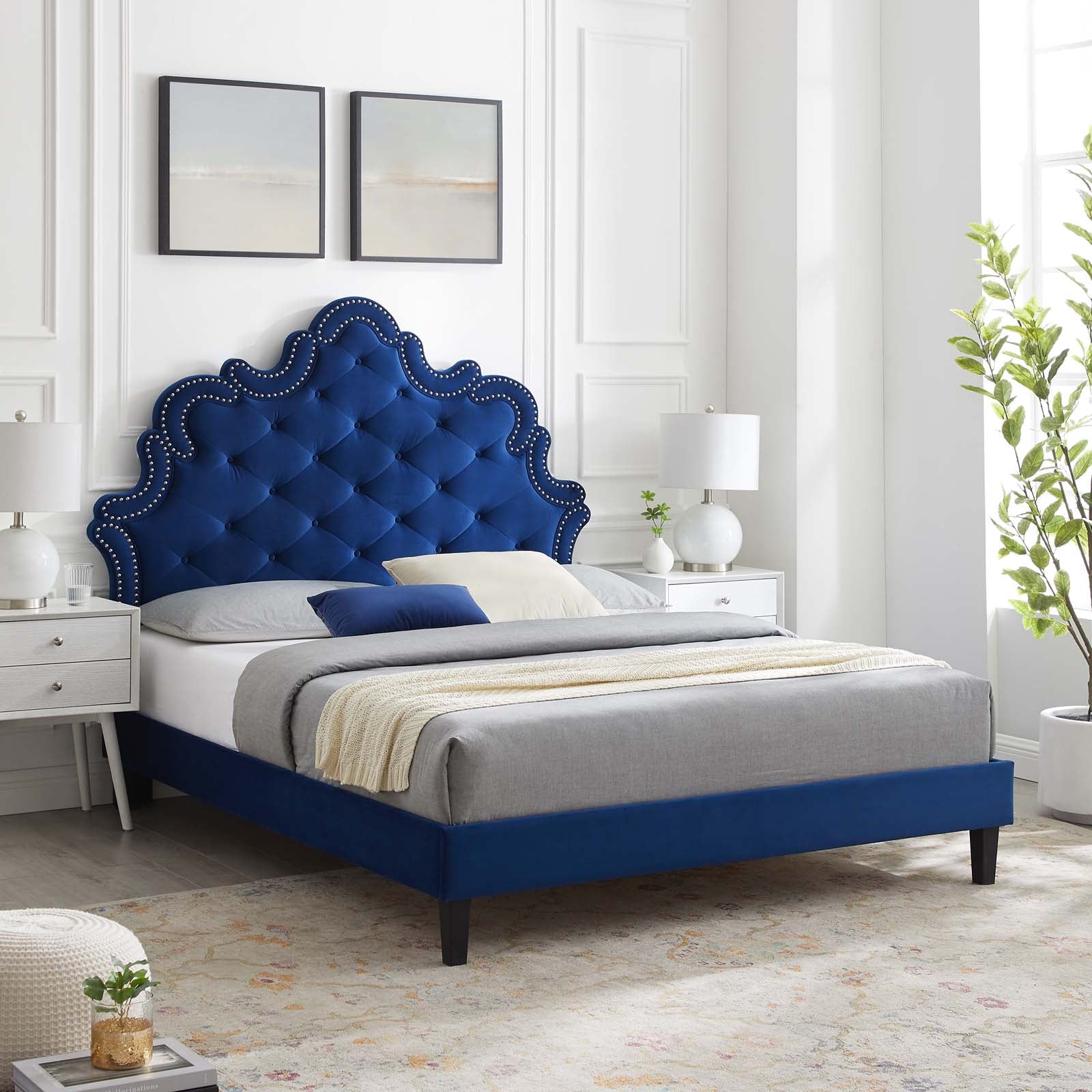 Sasha Button-Tufted Performance Velvet King Bed By Modway - MOD-6842 | Beds | Modishstore - 26