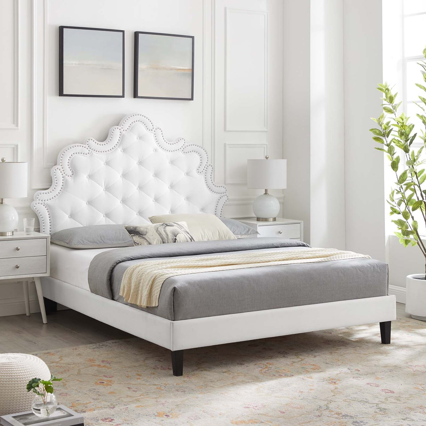 Sasha Button-Tufted Performance Velvet King Bed By Modway - MOD-6842 | Beds | Modishstore - 37