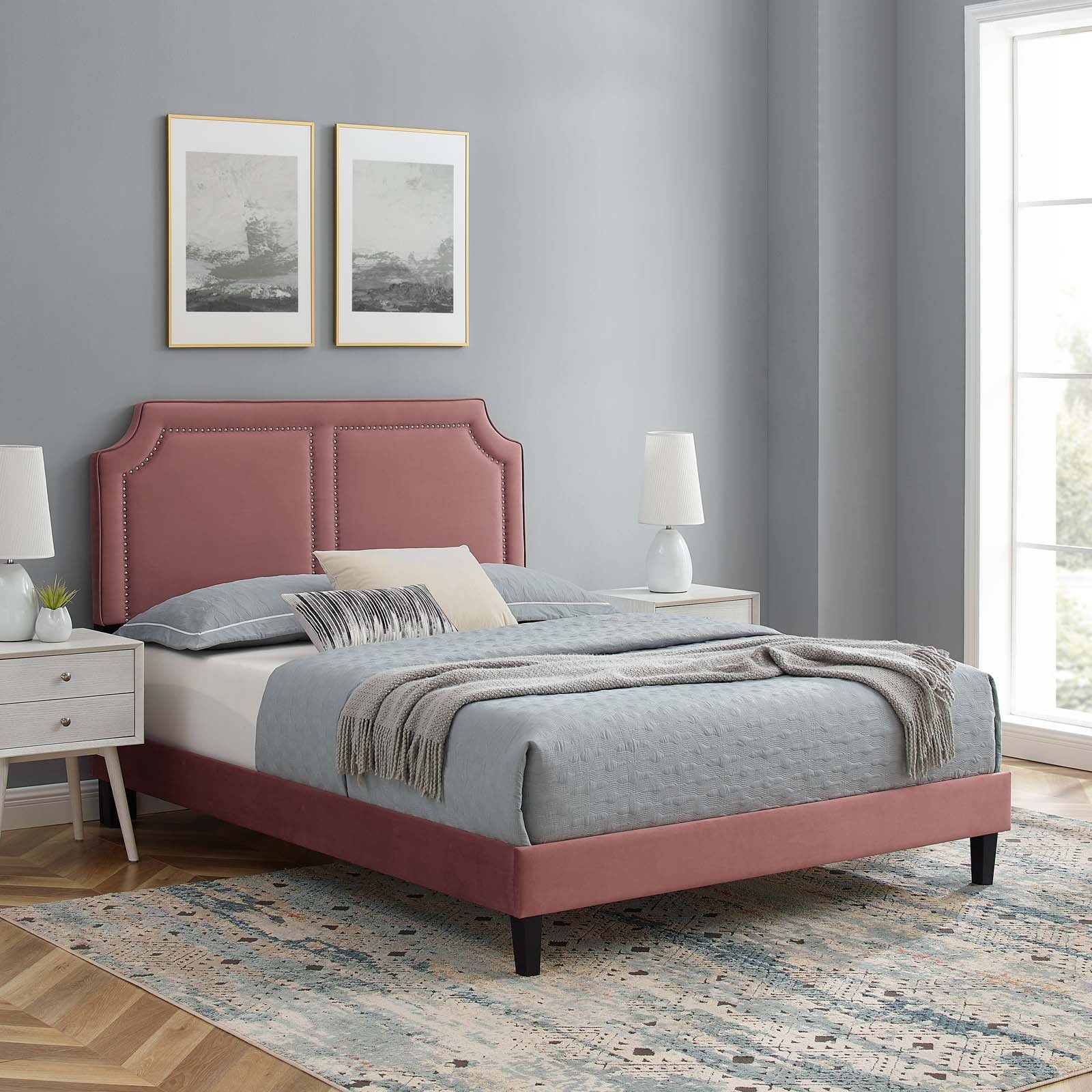 Novi Performance Velvet King Bed By Modway - MOD-6843 | Beds | Modishstore - 15