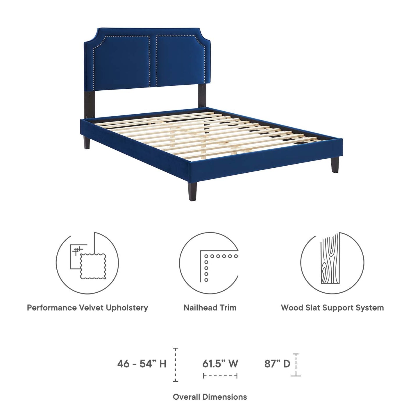 Novi Performance Velvet King Bed By Modway - MOD-6843 | Beds | Modishstore - 32