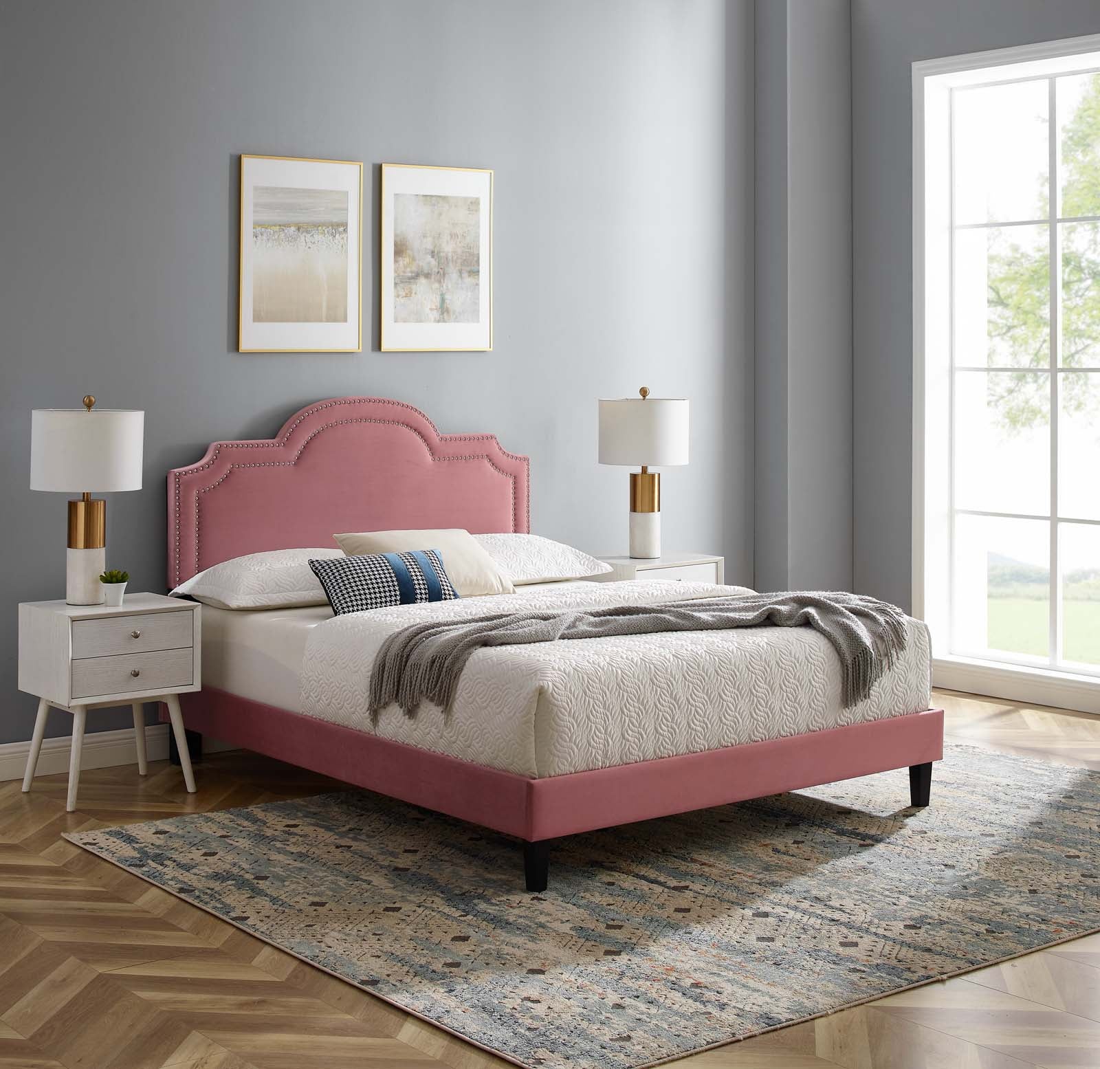 Aviana Performance Velvet King Bed By Modway - MOD-6844 | Beds | Modishstore - 15