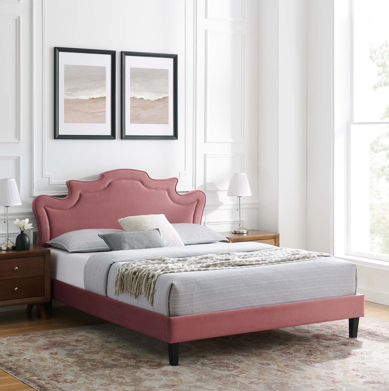 Neena Performance Velvet King Bed By Modway - MOD-6845 | Beds | Modishstore - 15