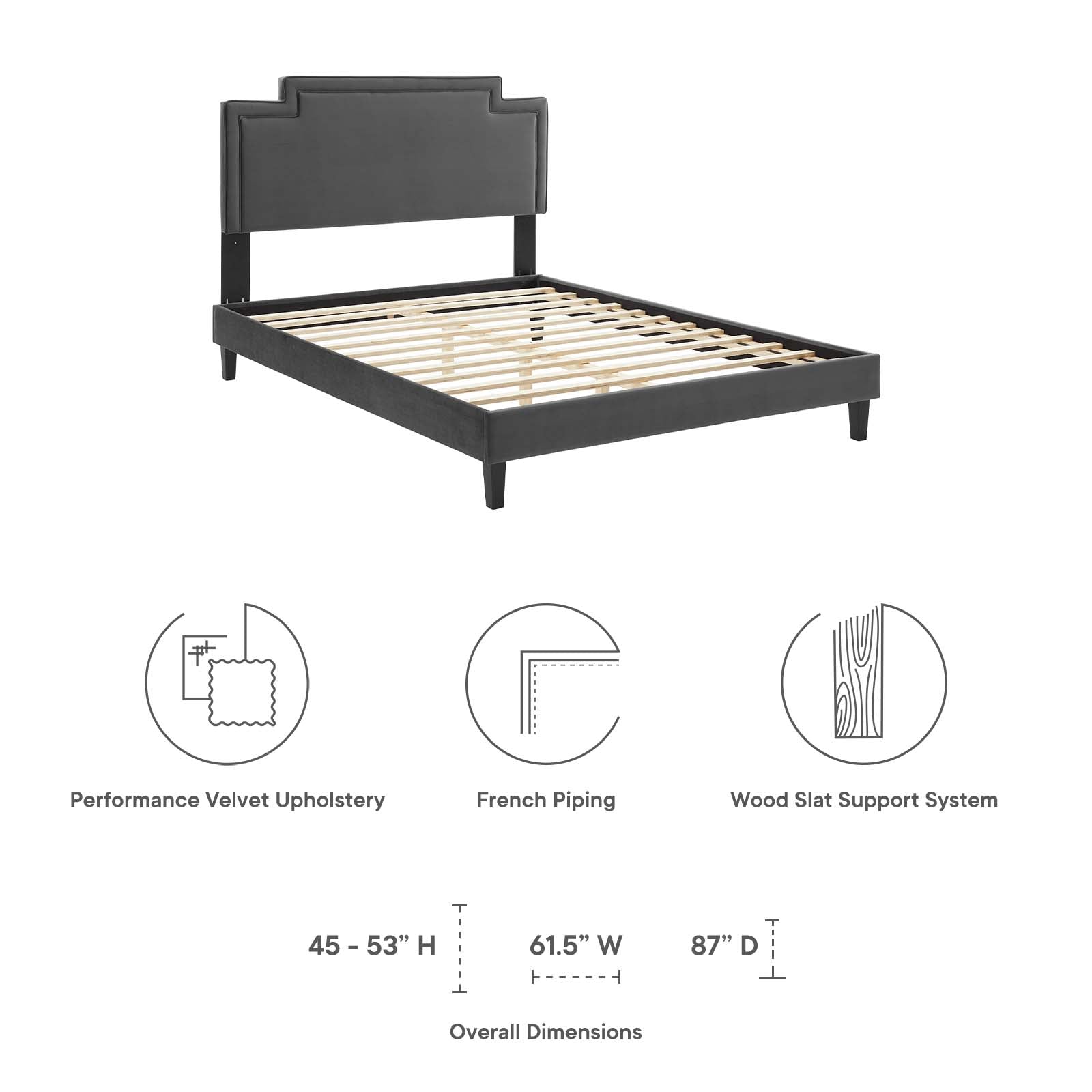 Liva Performance Velvet King Bed By Modway - MOD-6846 | Beds | Modishstore - 10