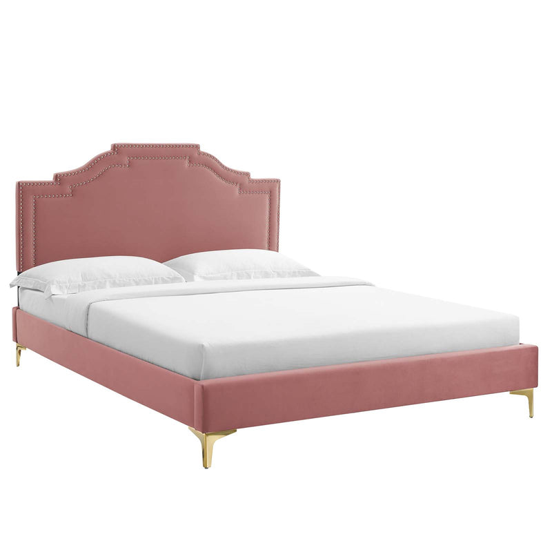 Adelaide Performance Velvet Twin Platform Bed By Modway - MOD-6850 | Beds | Modishstore - 15