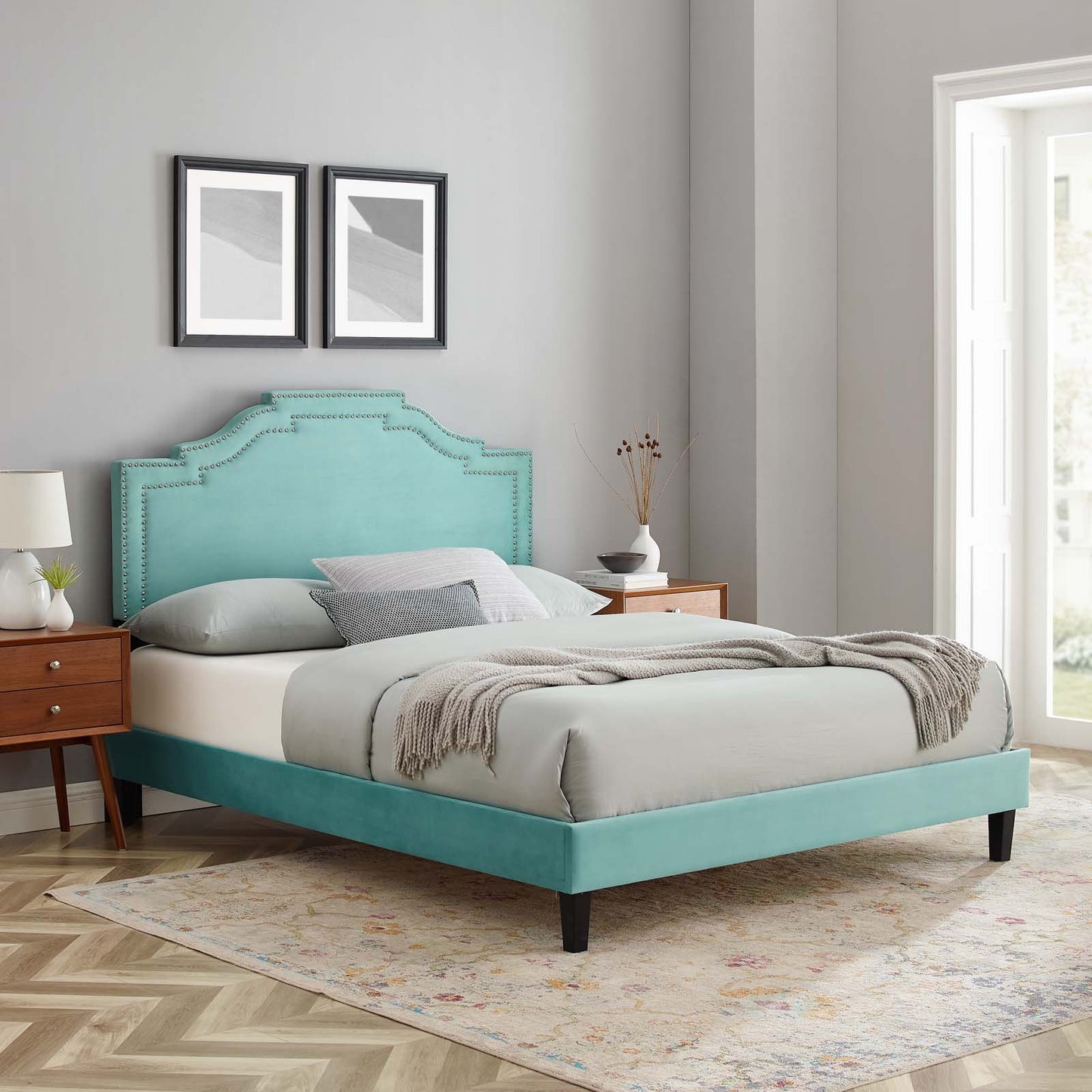 Adelaide Performance Velvet Twin Platform Bed By Modway - MOD-6852 | Beds | Modishstore - 45