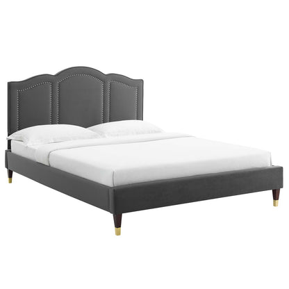 Emerson Performance Velvet King Platform Bed By Modway - MOD-6860 | Beds | Modishstore - 2