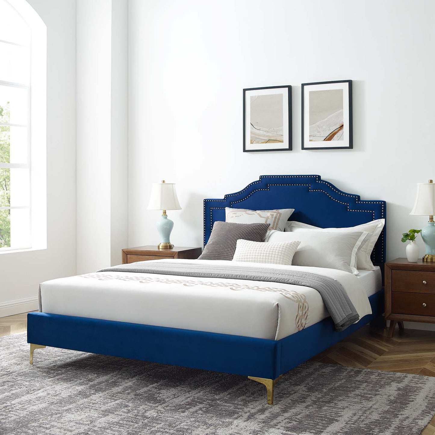 Adelaide Performance Velvet King Platform Bed By Modway - MOD-6862 | Beds | Modishstore - 63