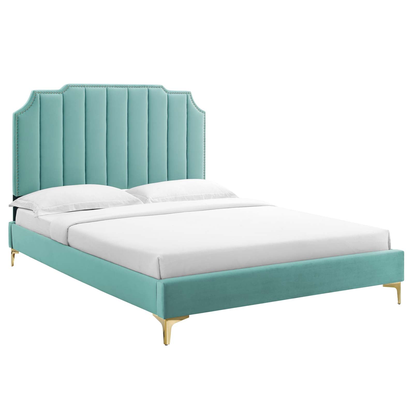 Colette King Performance Velvet Platform Bed By Modway - MOD-6894 | Beds | Modishstore - 49