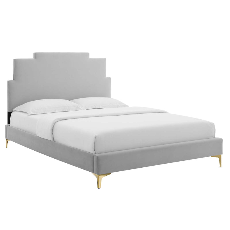 Lindsey Performance Velvet Twin Platform Bed By Modway - MOD-6895 | Beds | Modishstore - 23