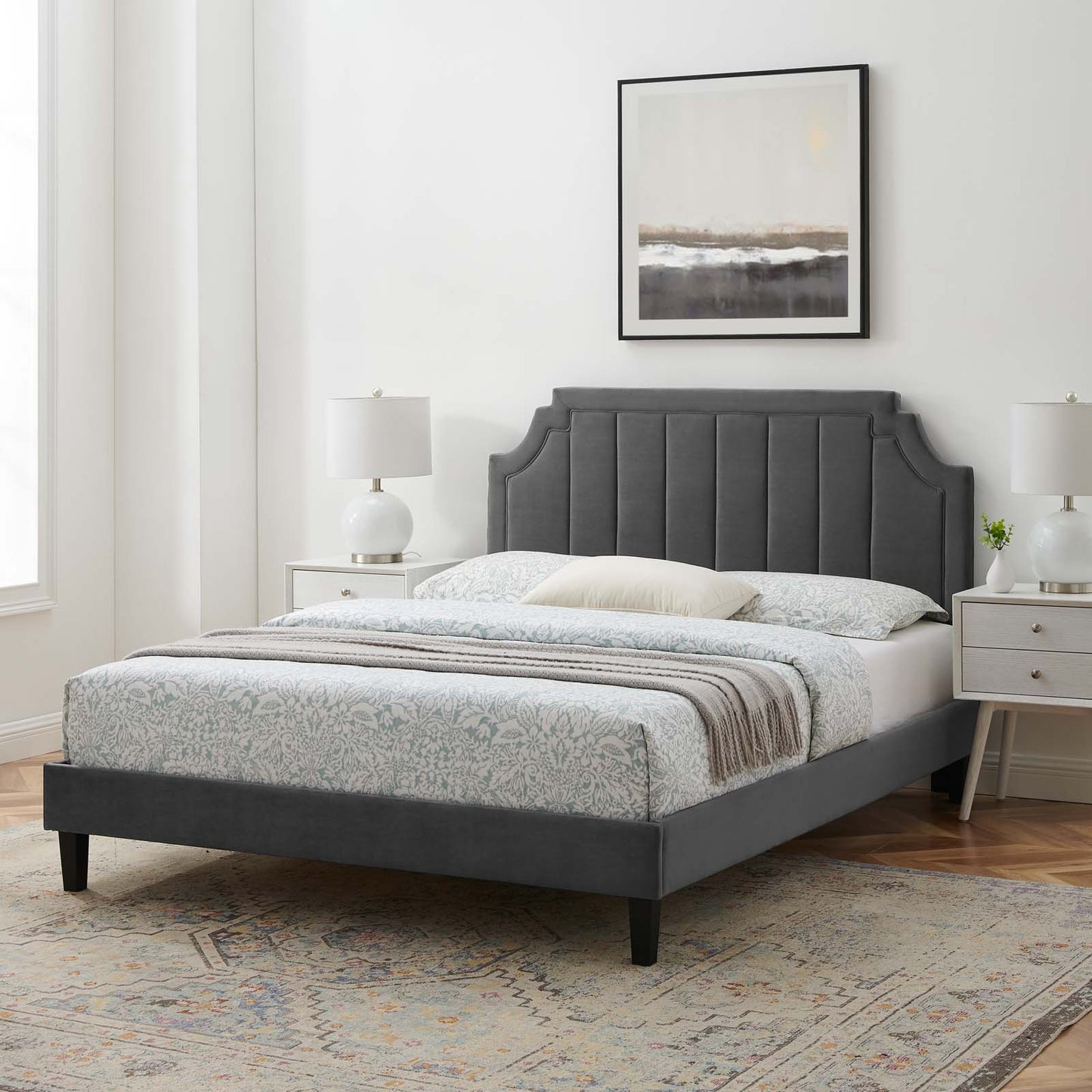 Modway Sienna Performance Velvet Twin Platform Bed - MOD-6908 | Beds | Modishstore - 1