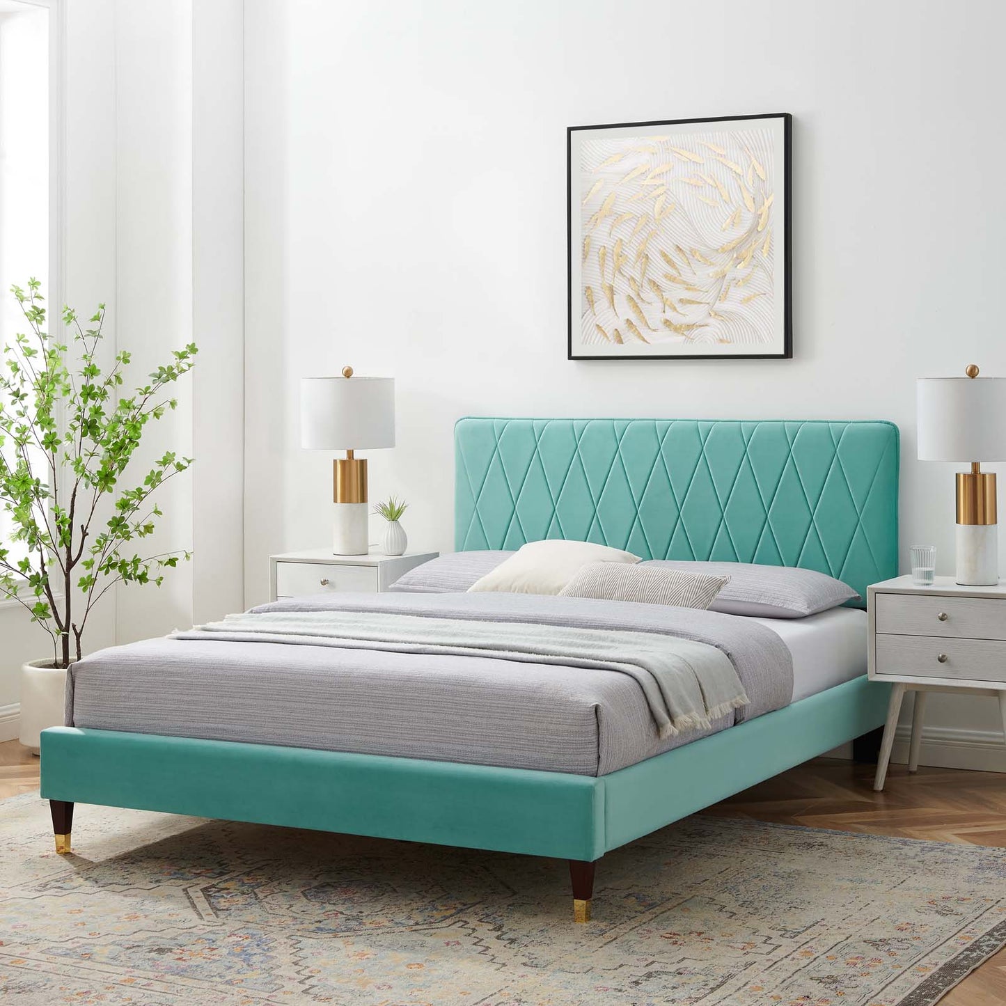 Modway Phillipa Performance Velvet Full Platform Bed - MOD-6923 | Beds | Modishstore - 24