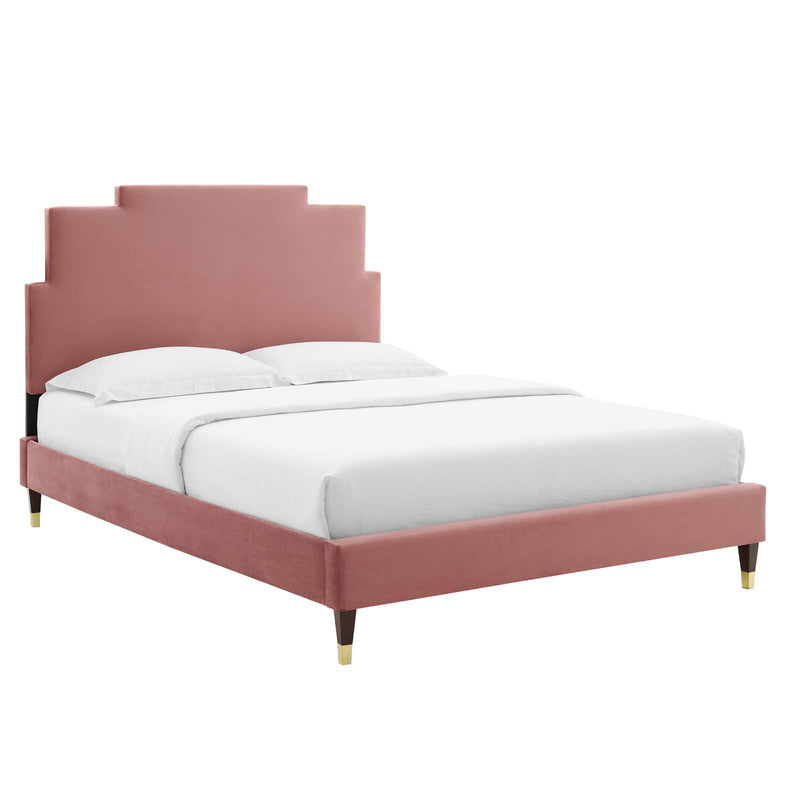 Lindsey Performance Velvet King Platform Bed By Modway - MOD-6926 | Beds | Modishstore - 21