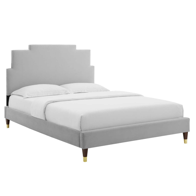 Lindsey Performance Velvet King Platform Bed By Modway - MOD-6926 | Beds | Modishstore - 33