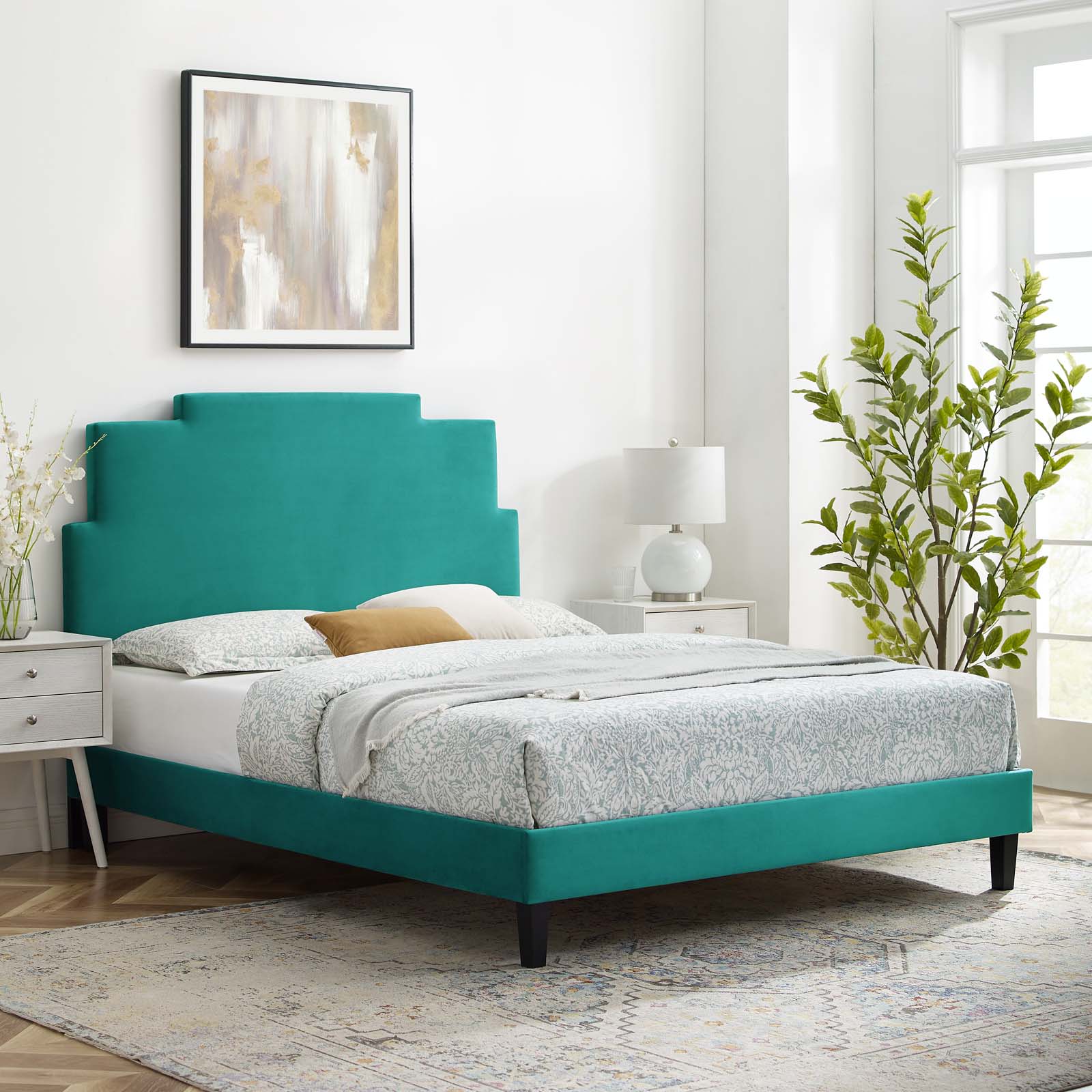 Modway Lindsey Performance Velvet King Platform Bed - MOD-6927 | Beds | Modishstore - 44