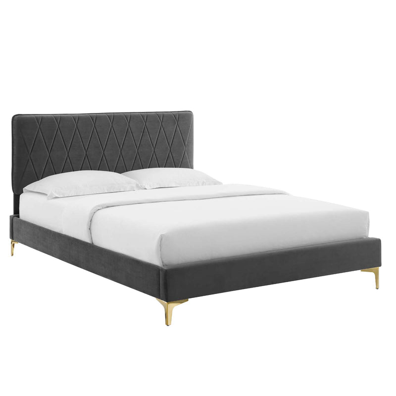 Modway Phillipa Performance Velvet King Platform Bed | Beds | Modishstore-2