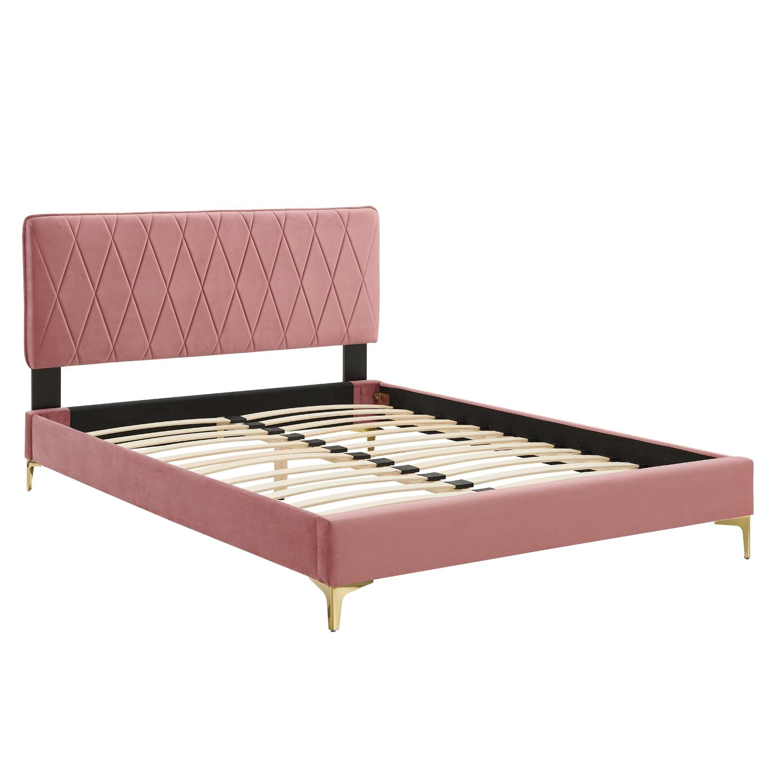 Modway Phillipa Performance Velvet King Platform Bed | Beds | Modishstore-11