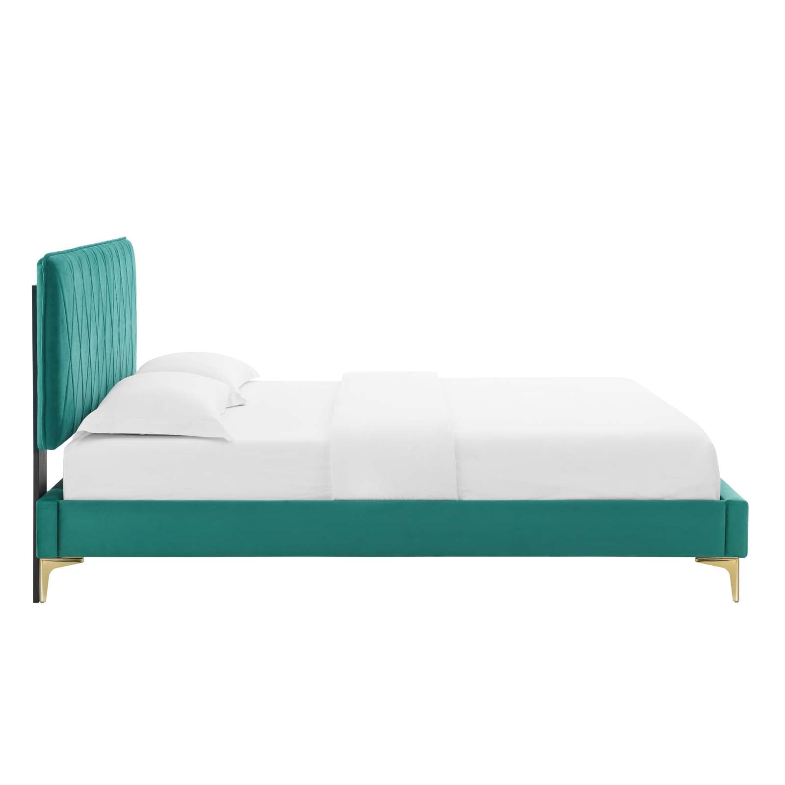 Modway Phillipa Performance Velvet King Platform Bed | Beds | Modishstore-54