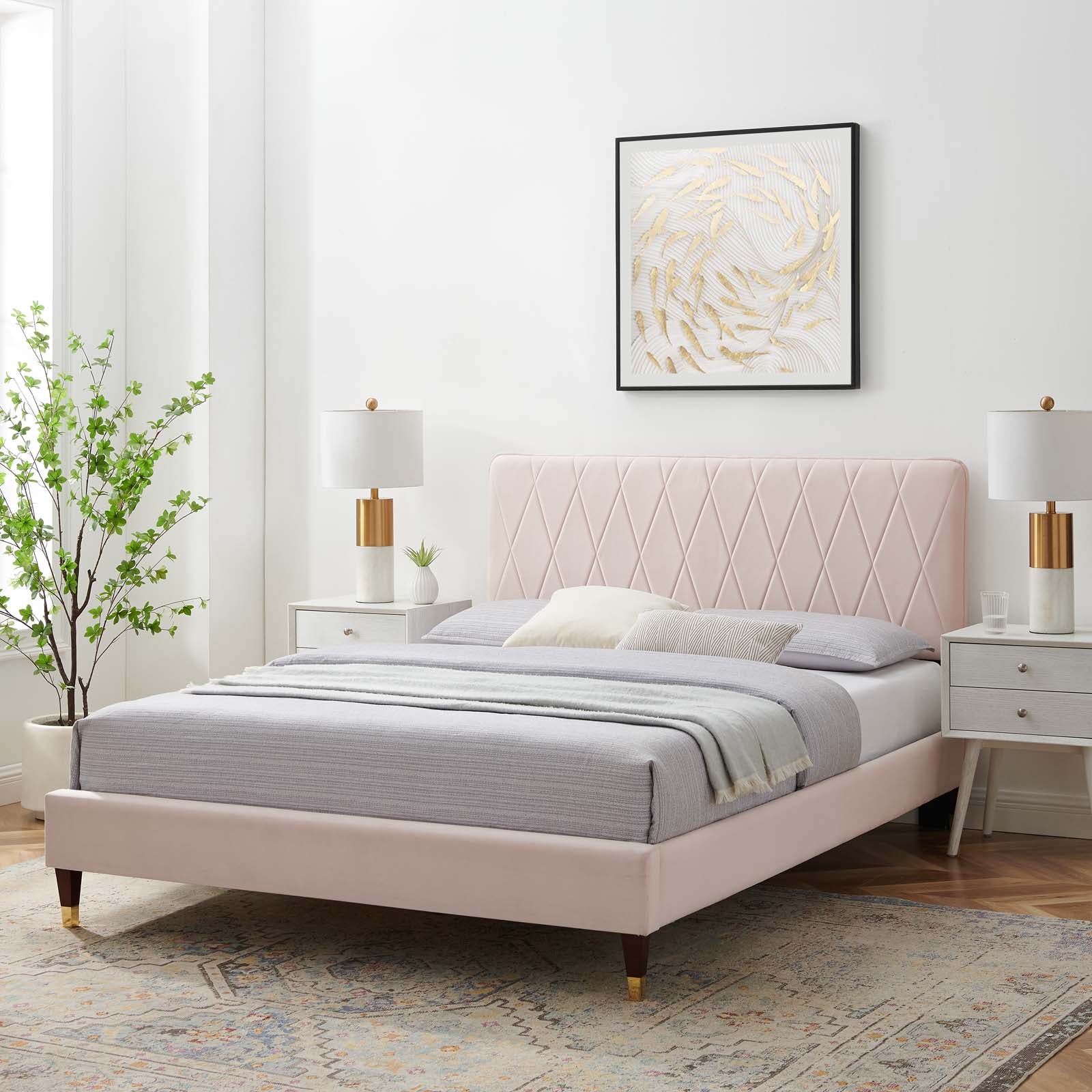 Modway Phillipa Performance Velvet King Platform Bed - MOD-6929 | Beds | Modishstore - 38