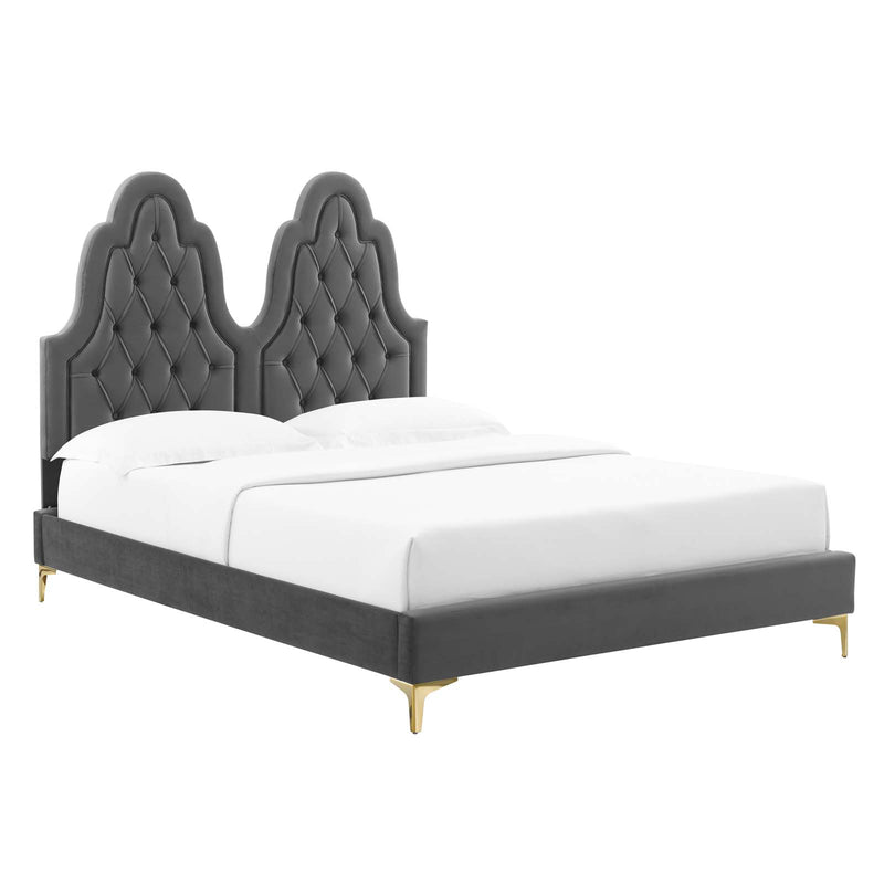 Modway Alexandria Tufted Performance Velvet King Platform Bed - MOD-6937 | Beds | Modishstore - 2