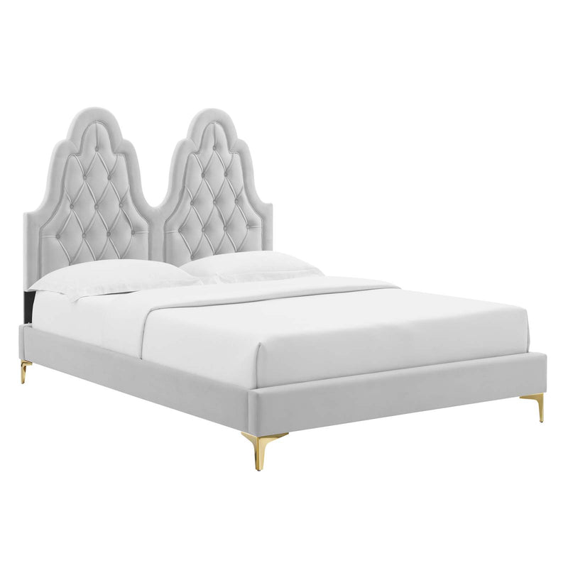 Modway Alexandria Tufted Performance Velvet King Platform Bed - MOD-6937 | Beds | Modishstore - 18