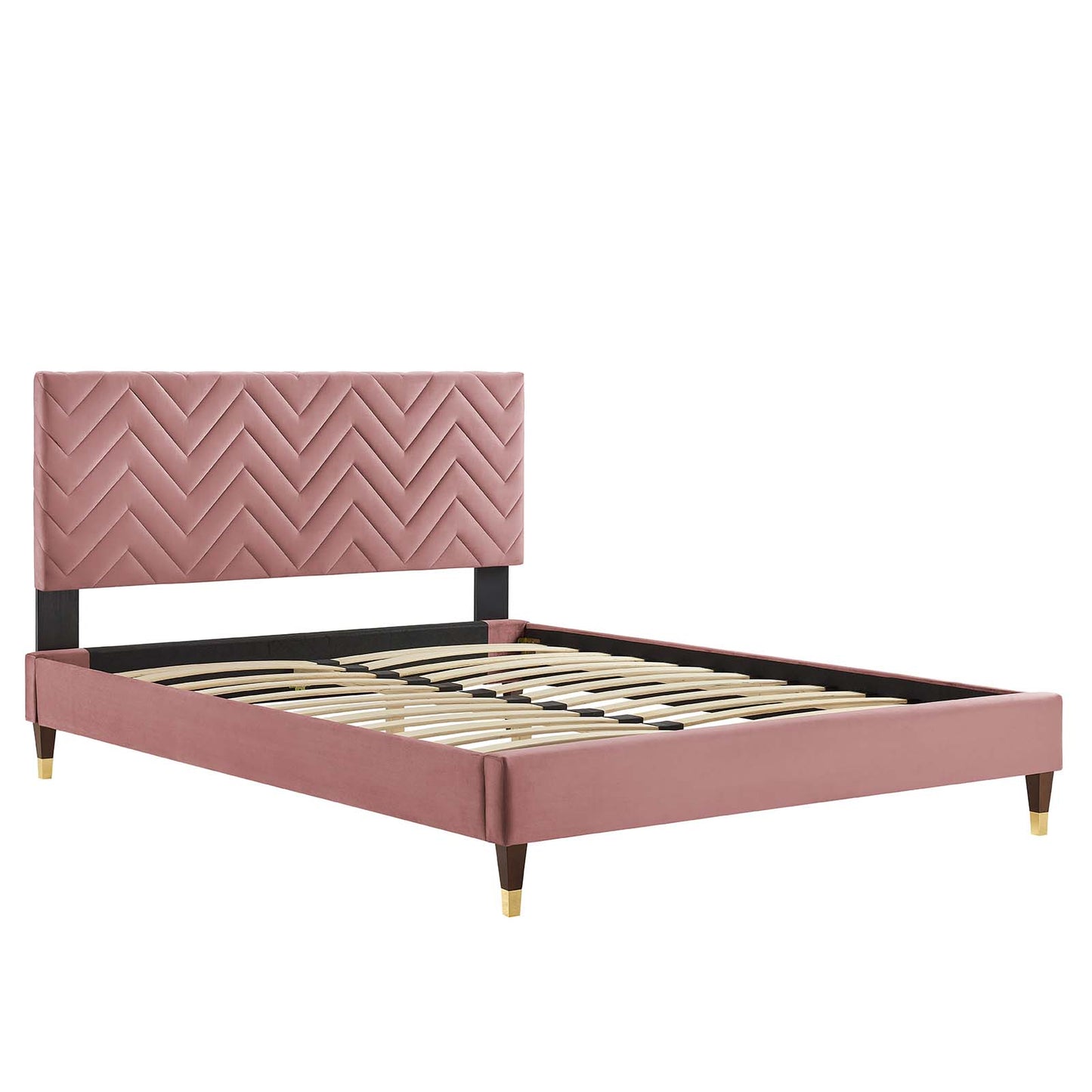 Leah Chevron Tufted Performance Velvet Queen Platform Bed By Modway - MOD-6969 | Beds | Modishstore - 12