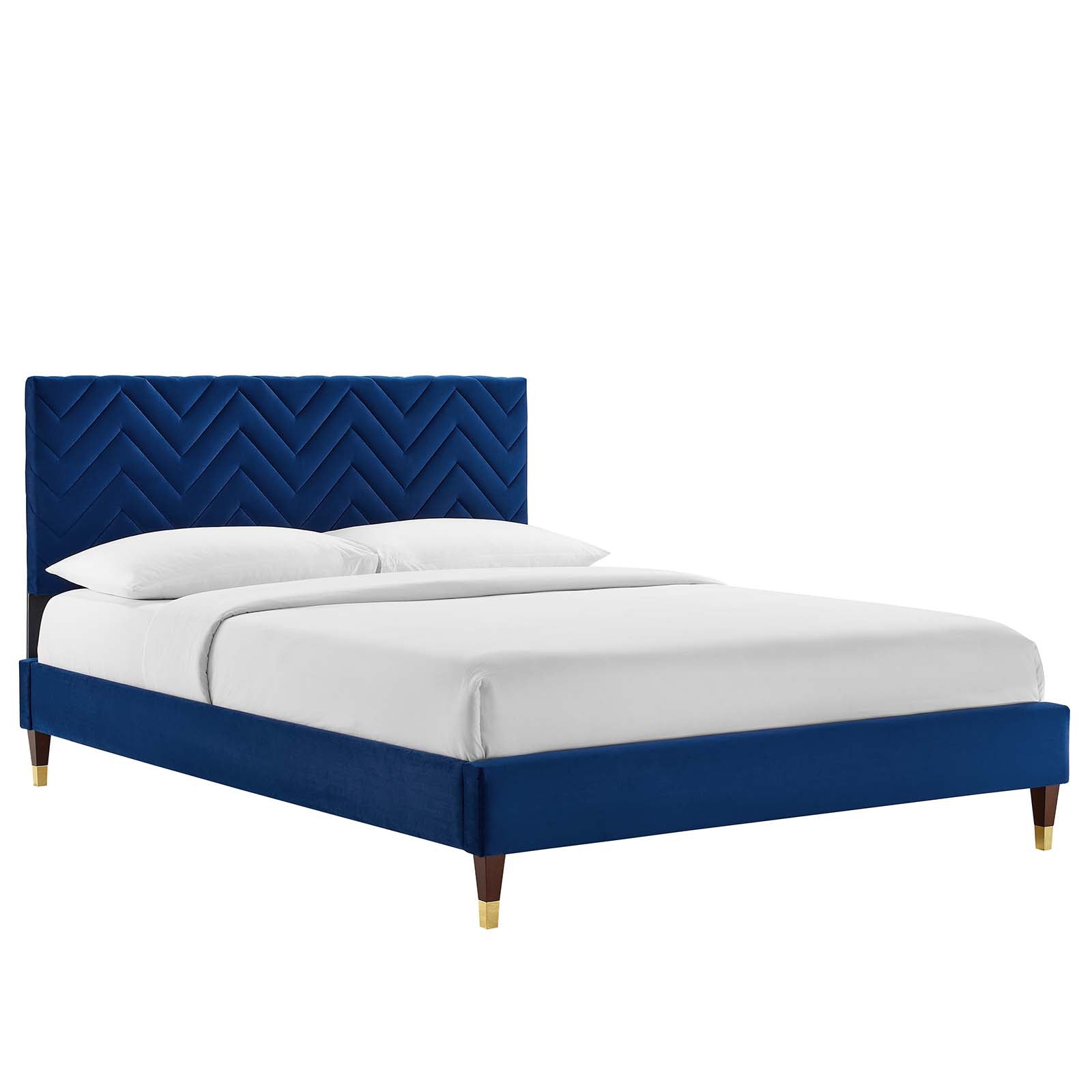 Leah Chevron Tufted Performance Velvet Queen Platform Bed By Modway - MOD-6969 | Beds | Modishstore - 17