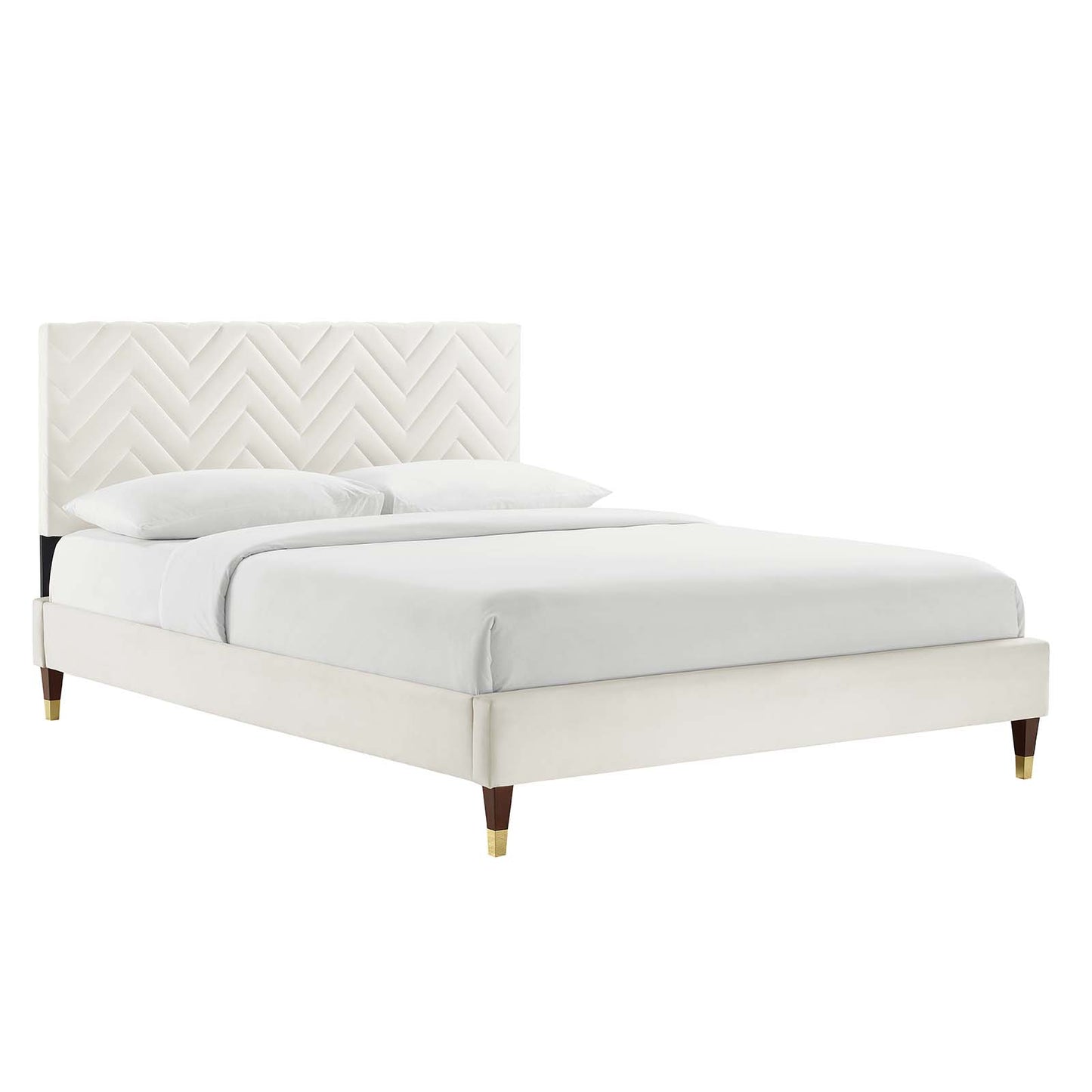 Leah Chevron Tufted Performance Velvet Queen Platform Bed By Modway - MOD-6969 | Beds | Modishstore - 25