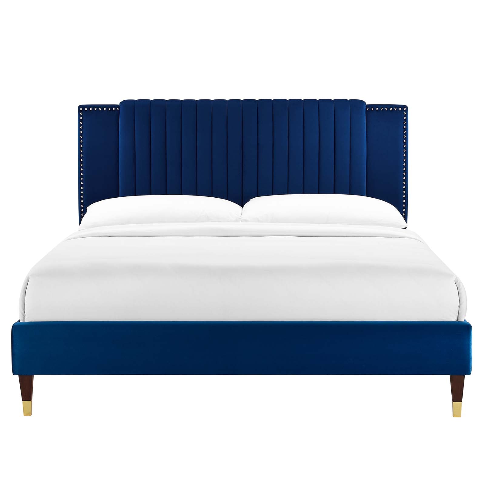 Zahra Channel Tufted Performance Velvet Queen Platform Bed By Modway - MOD-6970 | Beds | Modishstore - 19