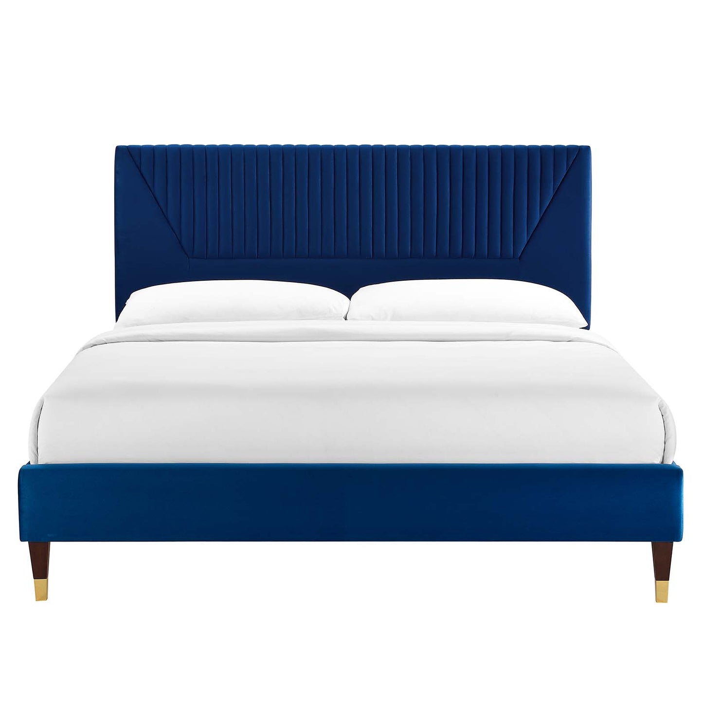 Yasmine Channel Tufted Performance Velvet Queen Platform Bed By Modway - MOD-6972 | Beds | Modishstore - 19