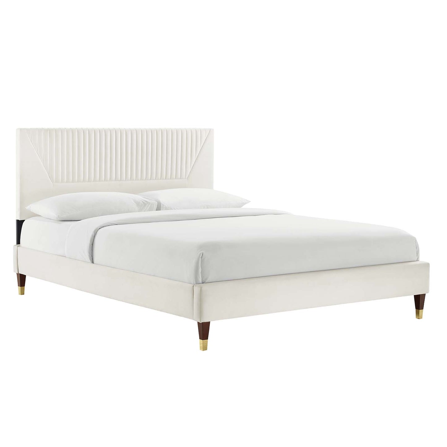 Yasmine Channel Tufted Performance Velvet Queen Platform Bed By Modway - MOD-6972 | Beds | Modishstore - 25