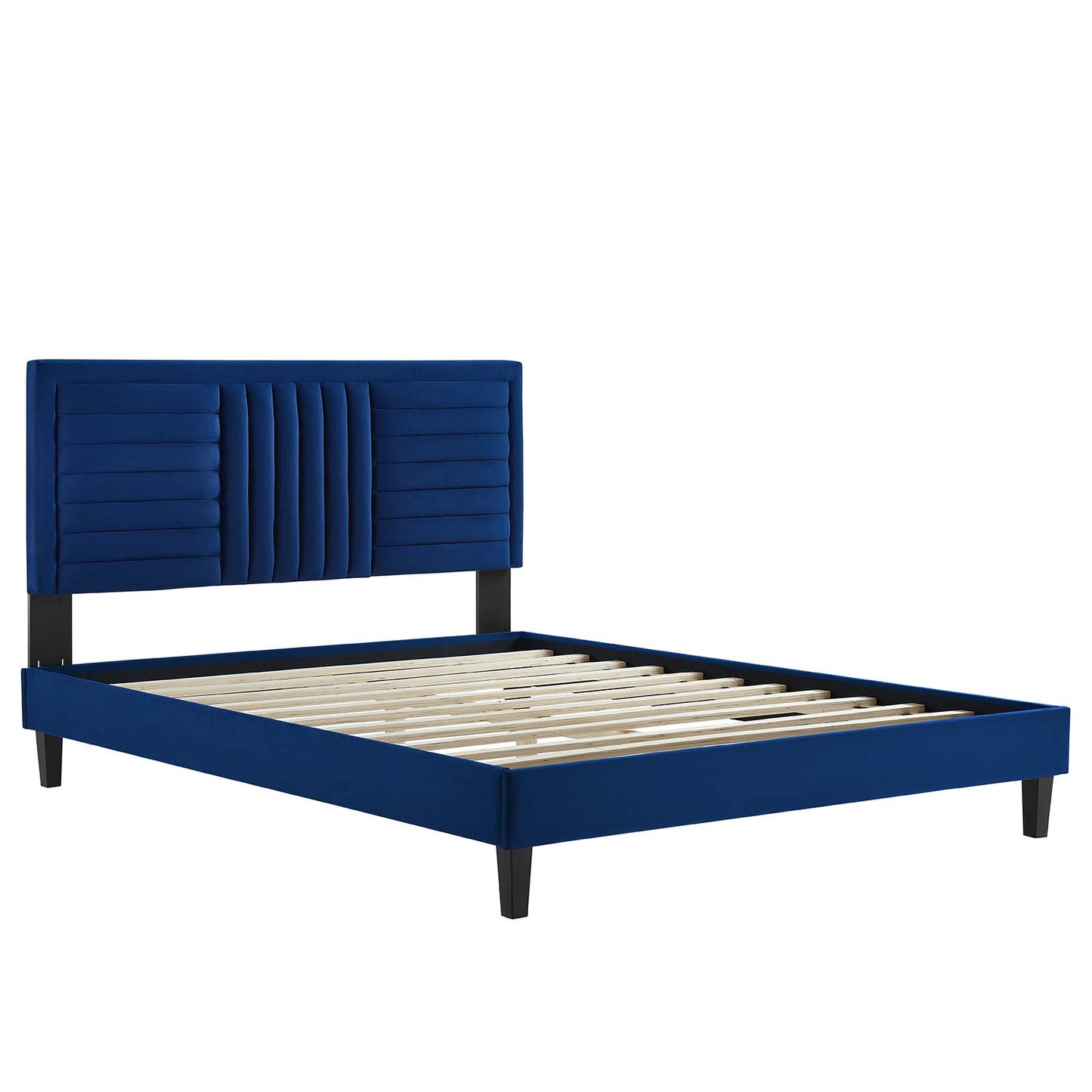 Sofia Channel Tufted Performance Velvet Queen Platform Bed By Modway - MOD-6975 | Beds | Modishstore - 17