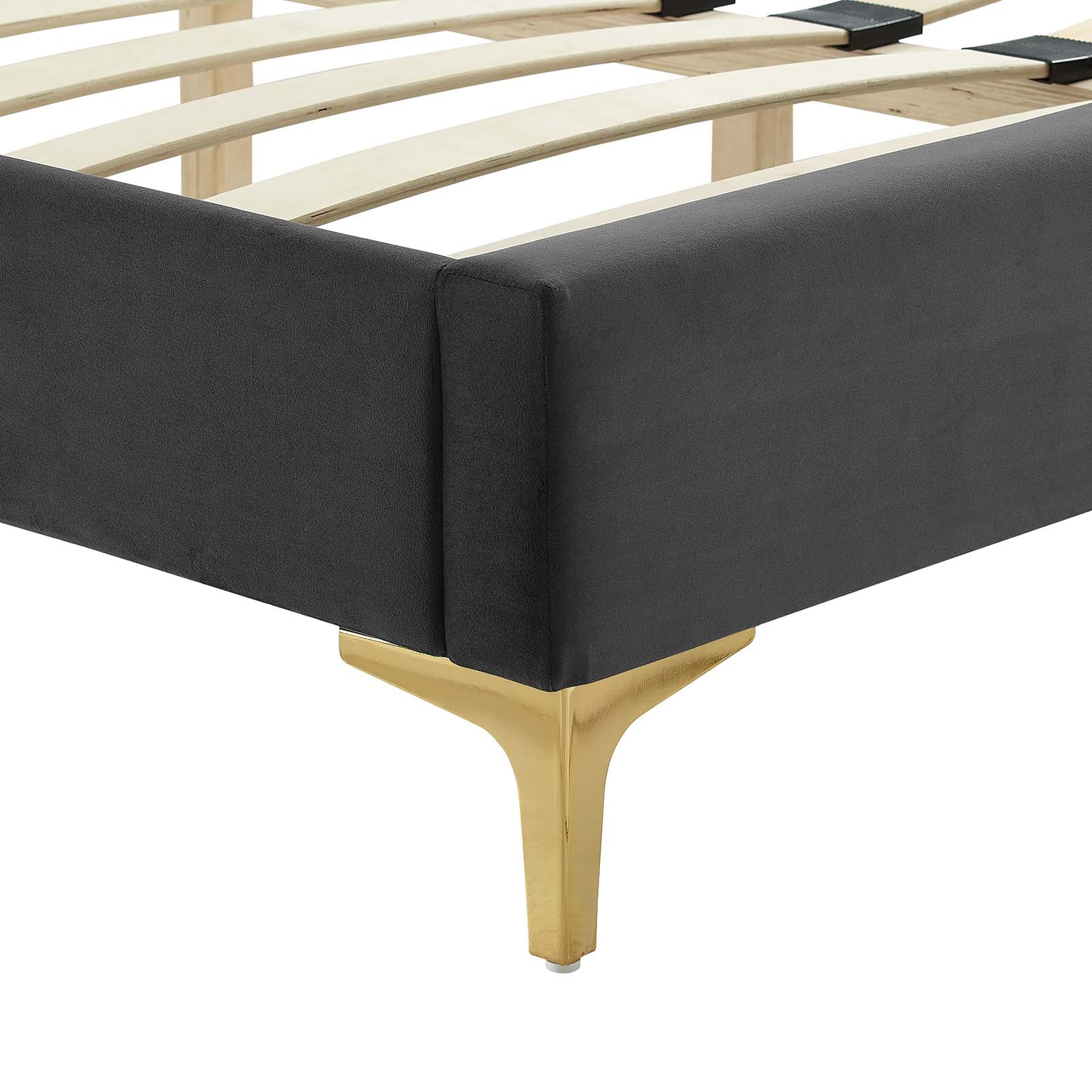 Leah Chevron Tufted Performance Velvet Queen Platform Bed By Modway - MOD-6977 | Beds | Modishstore - 6