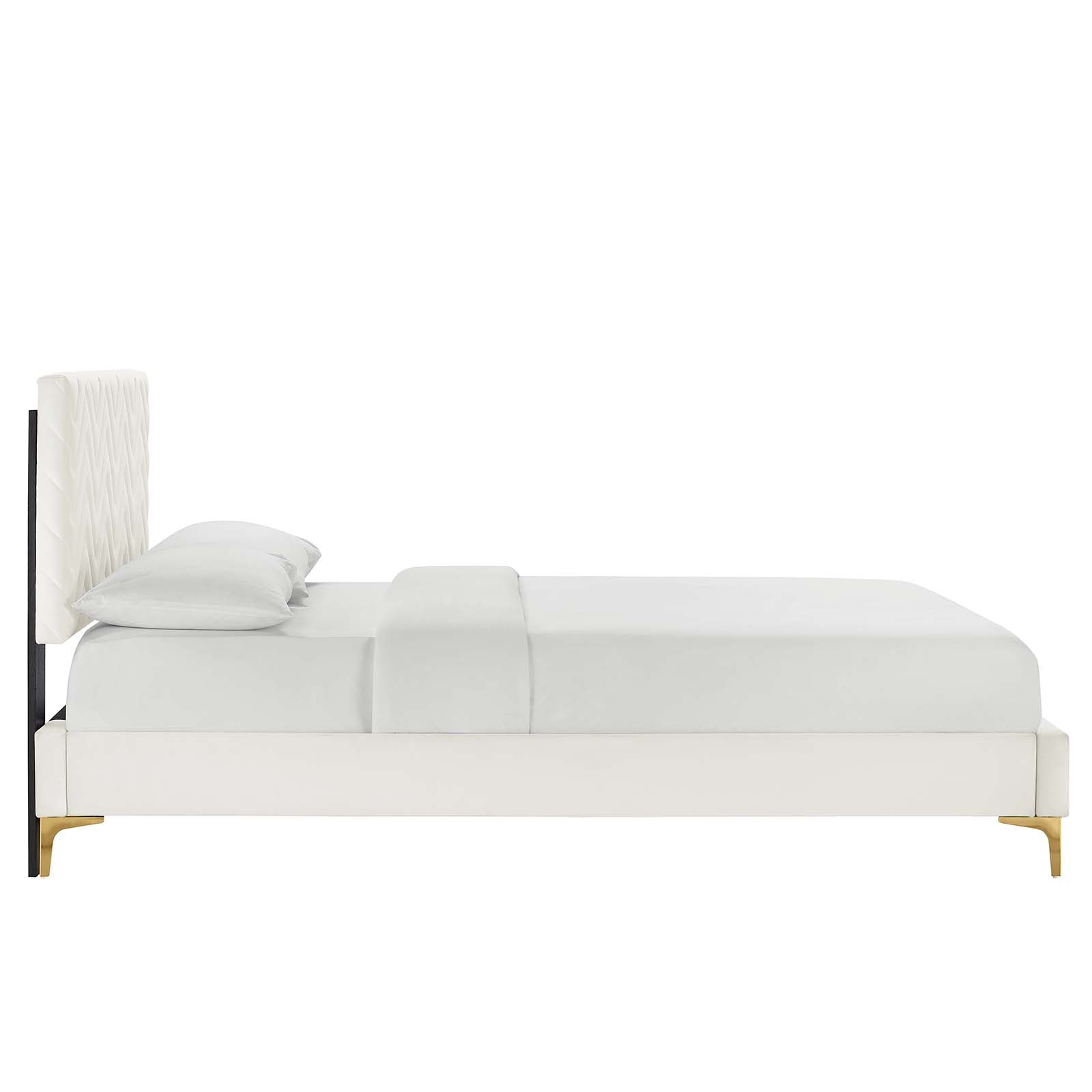 Leah Chevron Tufted Performance Velvet Queen Platform Bed By Modway - MOD-6977 | Beds | Modishstore - 26