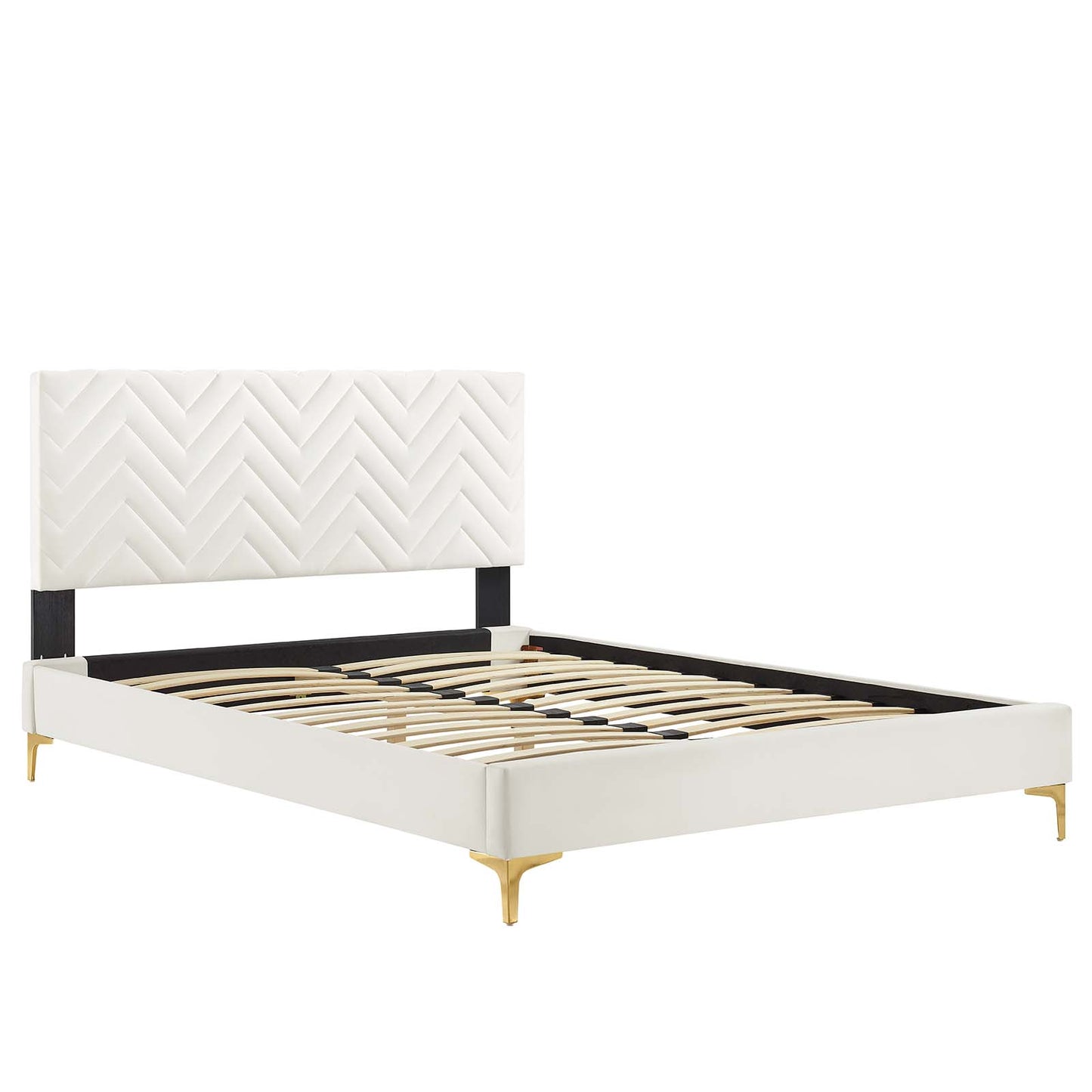 Leah Chevron Tufted Performance Velvet Queen Platform Bed By Modway - MOD-6977 | Beds | Modishstore - 28