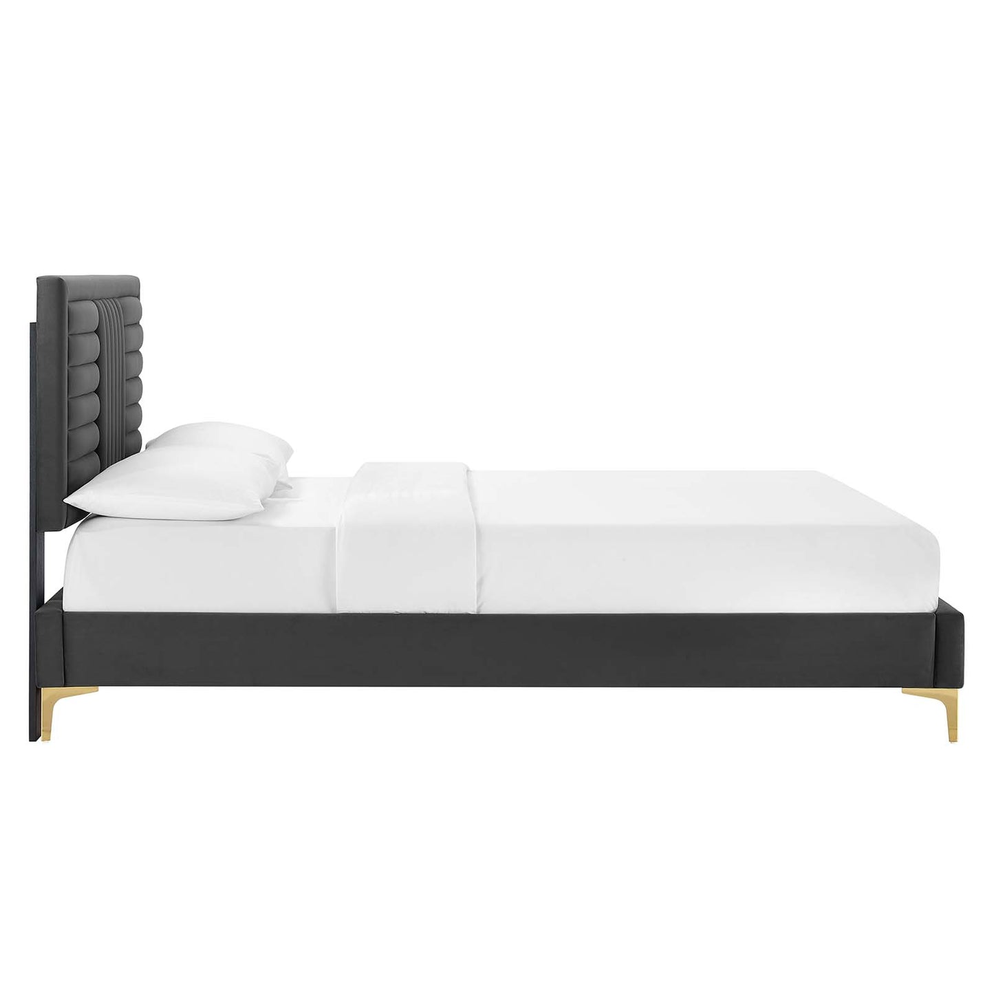 Sofia Channel Tufted Performance Velvet Queen Platform Bed By Modway - MOD-6979 | Beds | Modishstore - 3