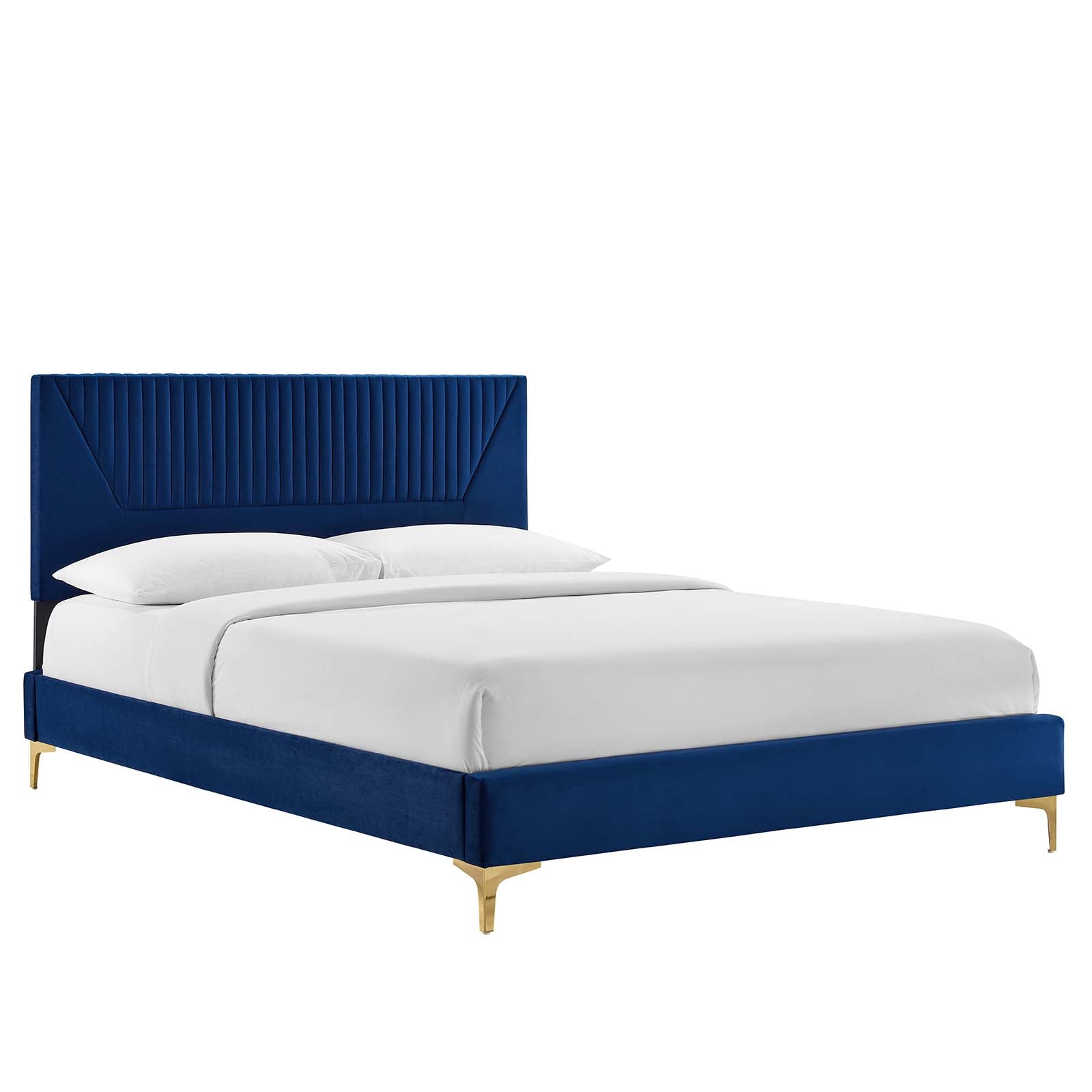 Yasmine Channel Tufted Performance Velvet Queen Platform Bed By Modway - MOD-6980 | Beds | Modishstore - 17