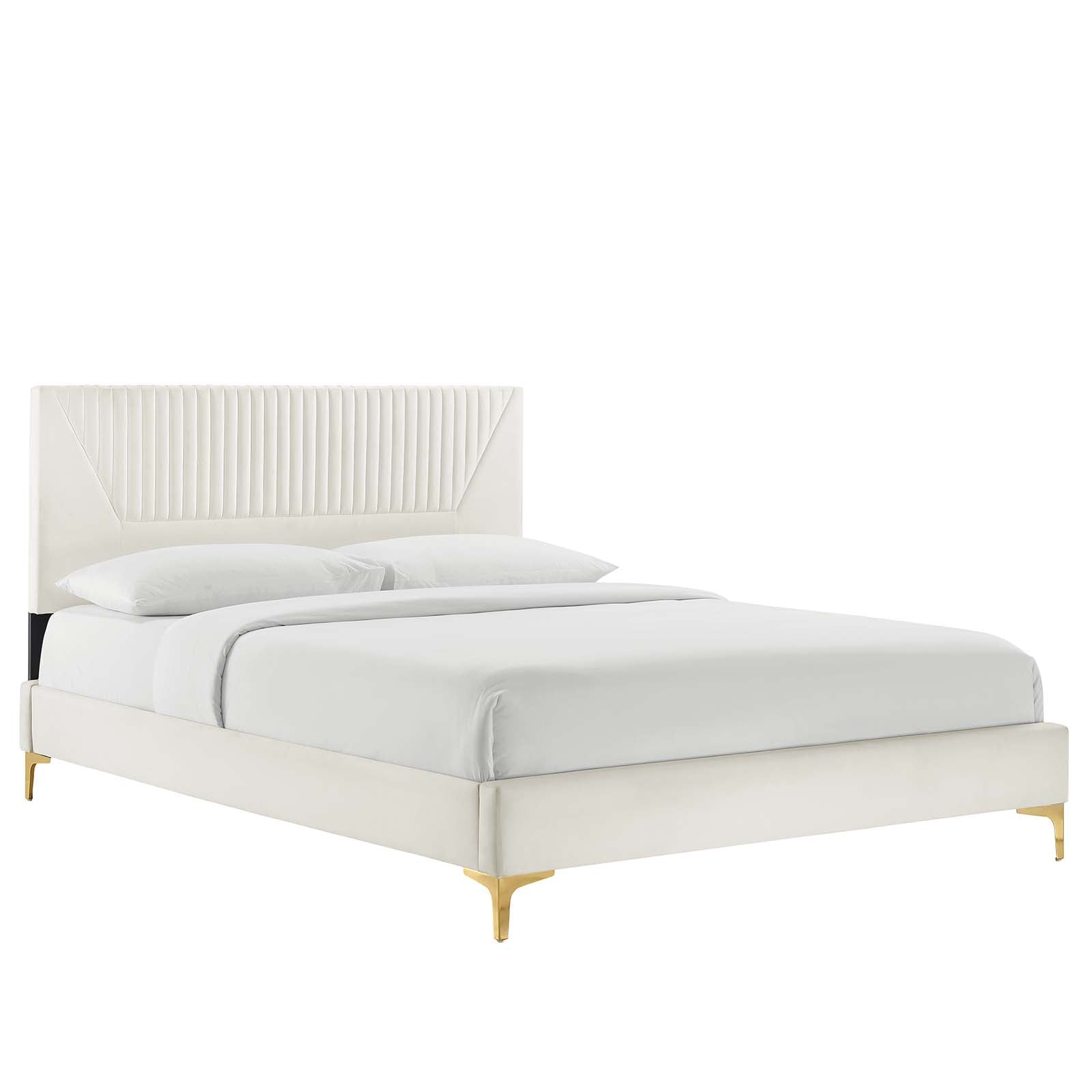 Yasmine Channel Tufted Performance Velvet Queen Platform Bed By Modway - MOD-6980 | Beds | Modishstore - 25